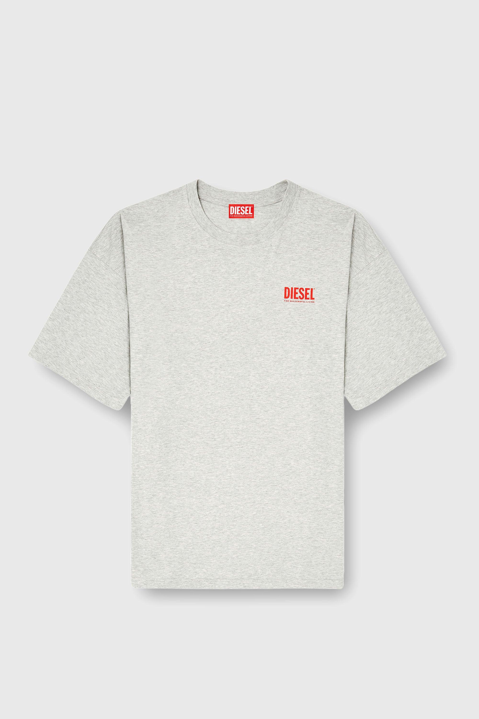 Diesel - T-BOXT-BISK, Man's Cotton T-shirt with Diesel Biscotto print in Light Grey - 2