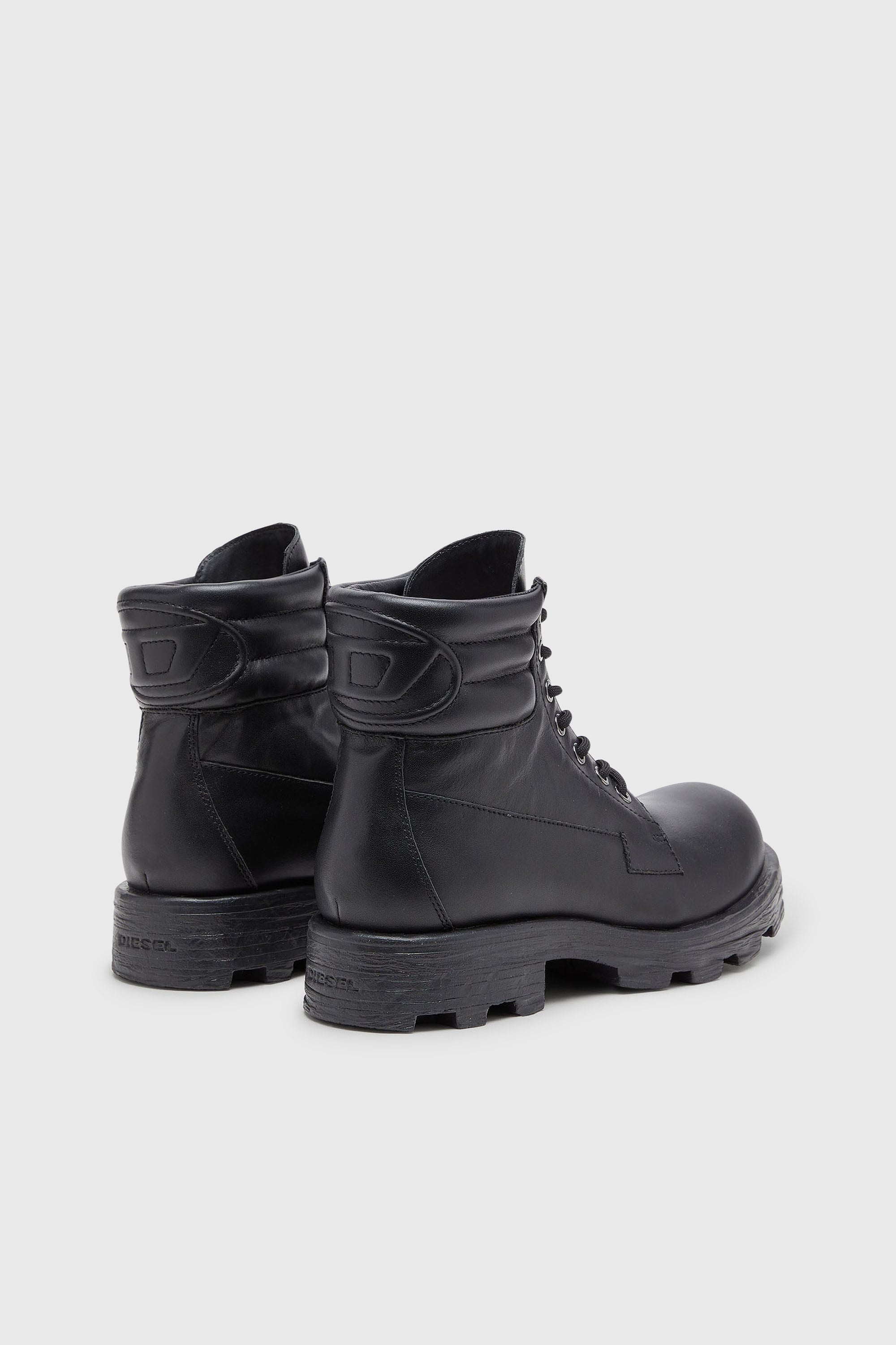 Diesel - D-HAMMER LACE UP, Man's D-Hammer - Combat boots in leather in Black - 3