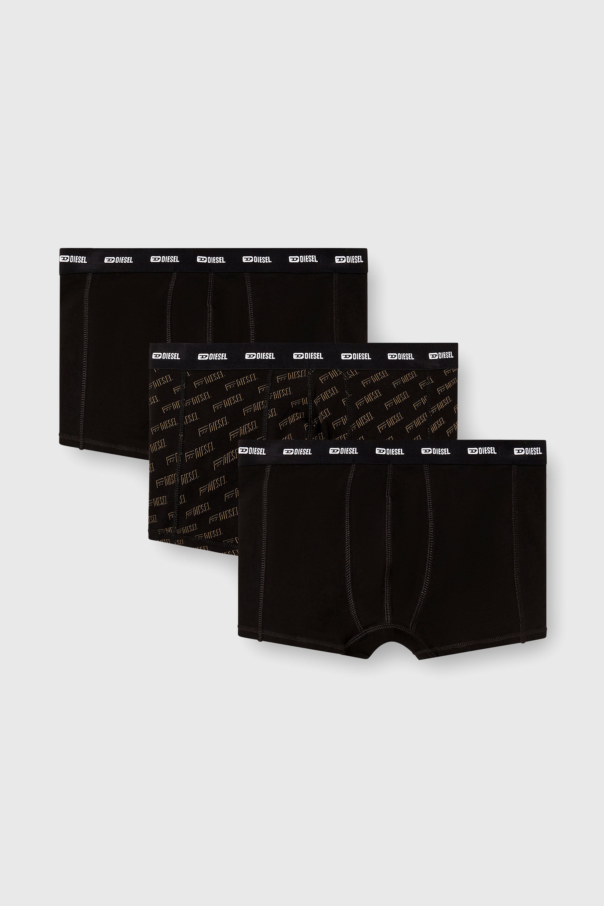 Diesel - DAMIEN-UTLT-3PACK, Male's Three-pack boxer briefs with stylised logo in Black - 1