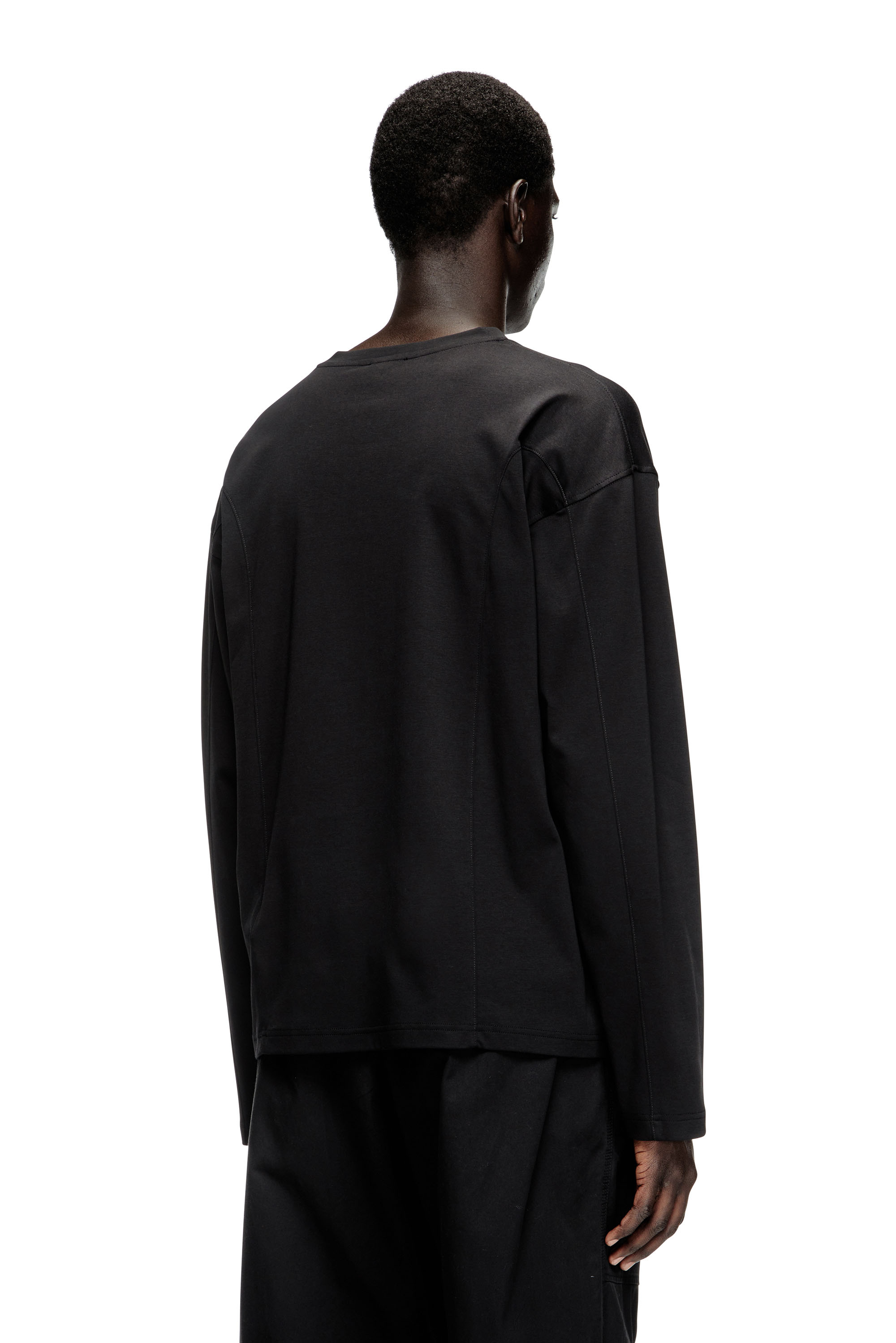 Diesel - T-BOXT-LS-INT, T-shirt à manches longues avec empiècements Homme in Noir - 4