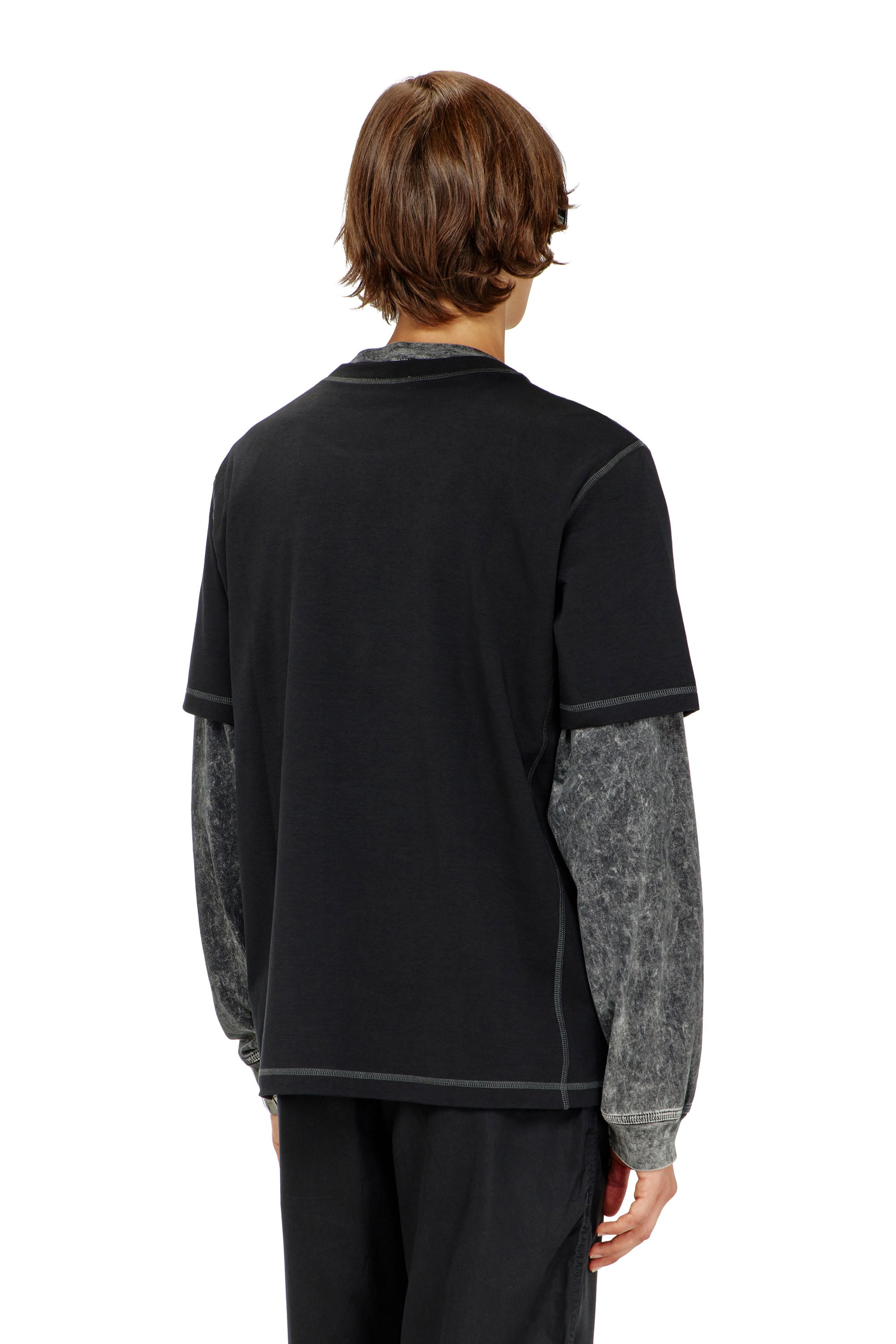 Diesel - T-MADJUST-TR, Camiseta regular con cuello redondo y Oval D Hombre in Gris - 4