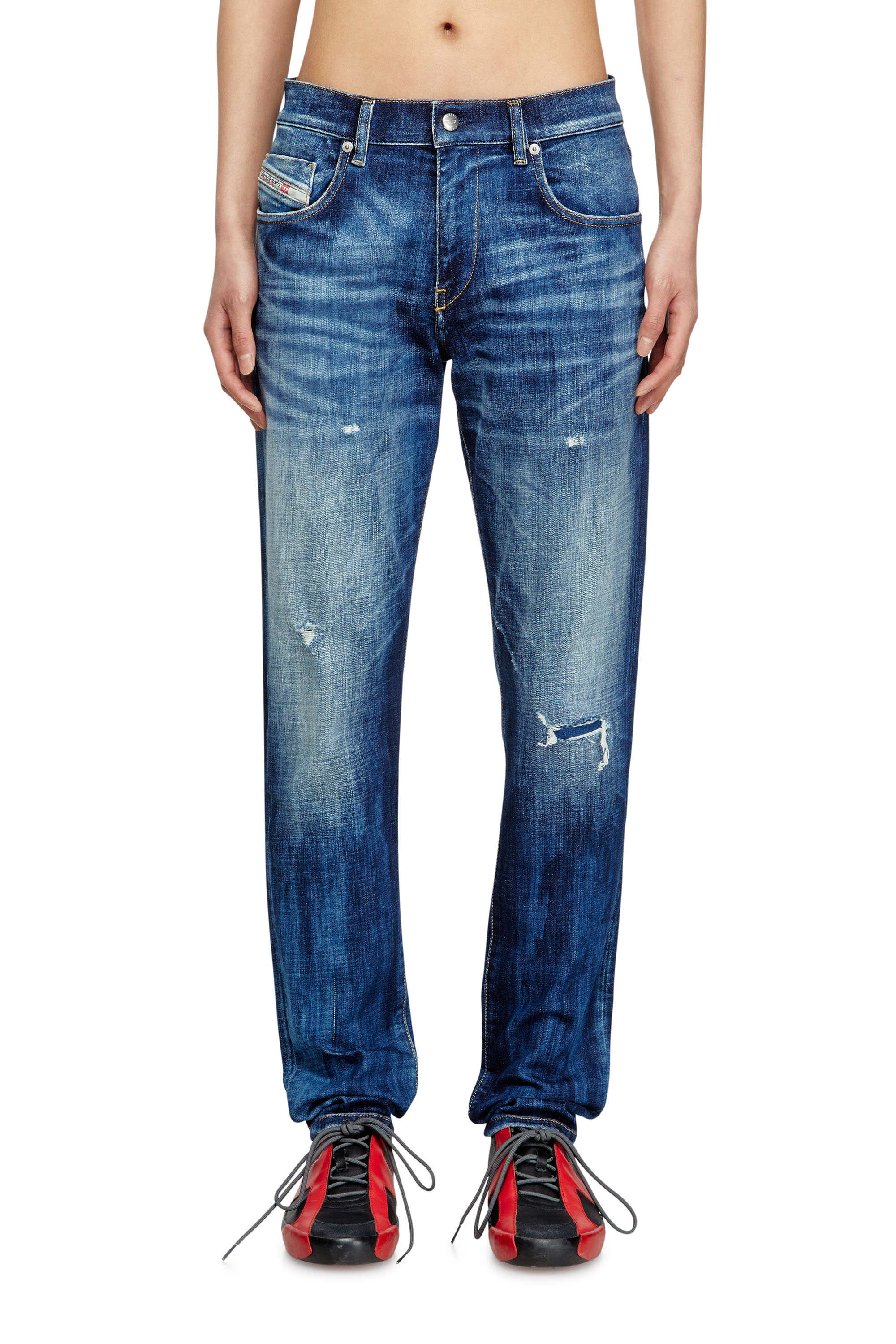 Slim Jeans 2019 D-Strukt 09M17, Dark Blue Diesel - Man's Slim Jeans 2019 D-Strukt 09M17, Dark Blue - 3