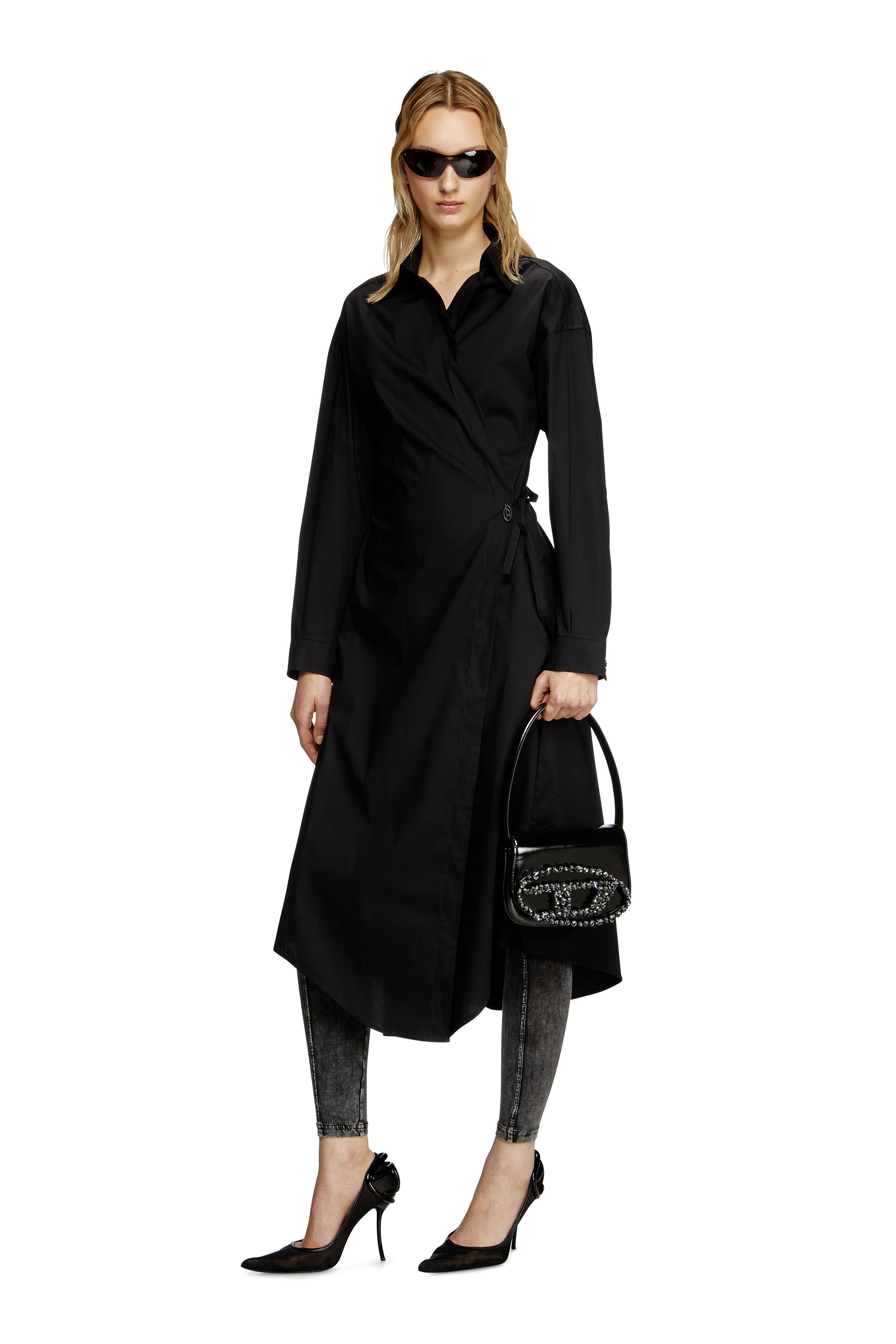 Diesel - 1DR, Woman's 1DR-Iconic shoulder bag in mirror leather in Black - 2