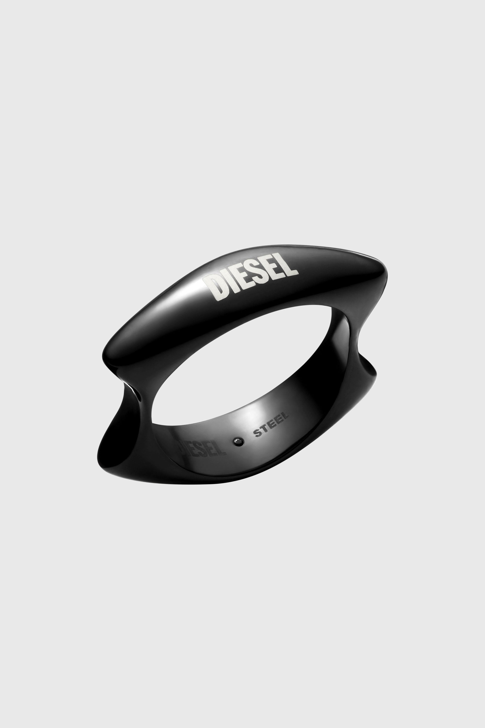Diesel - DX1632001 JEWELLERY, Unisex's Black stainless steel band ring in Black - 1