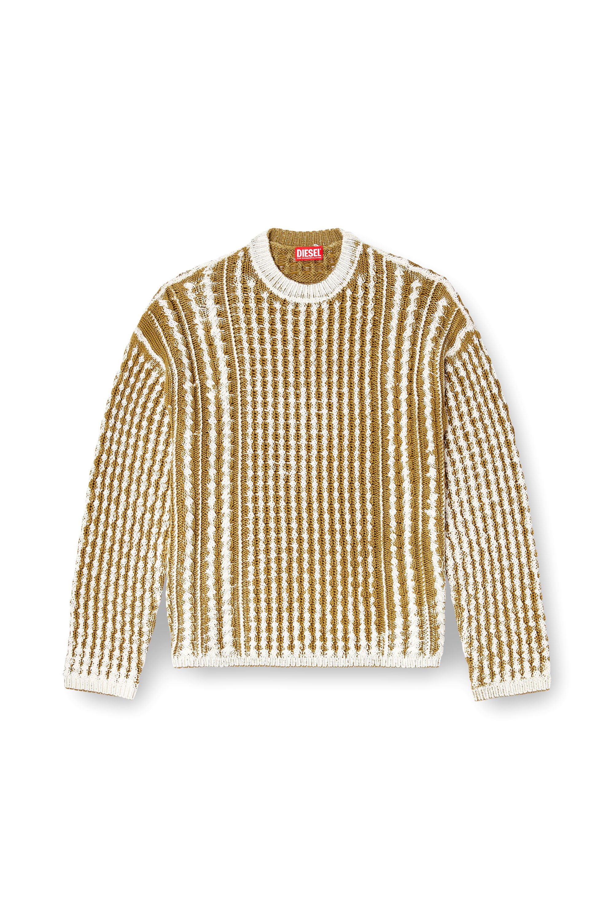 Diesel - K-MOISE, Man's Reverse-print cable-knit jumper in null - 3