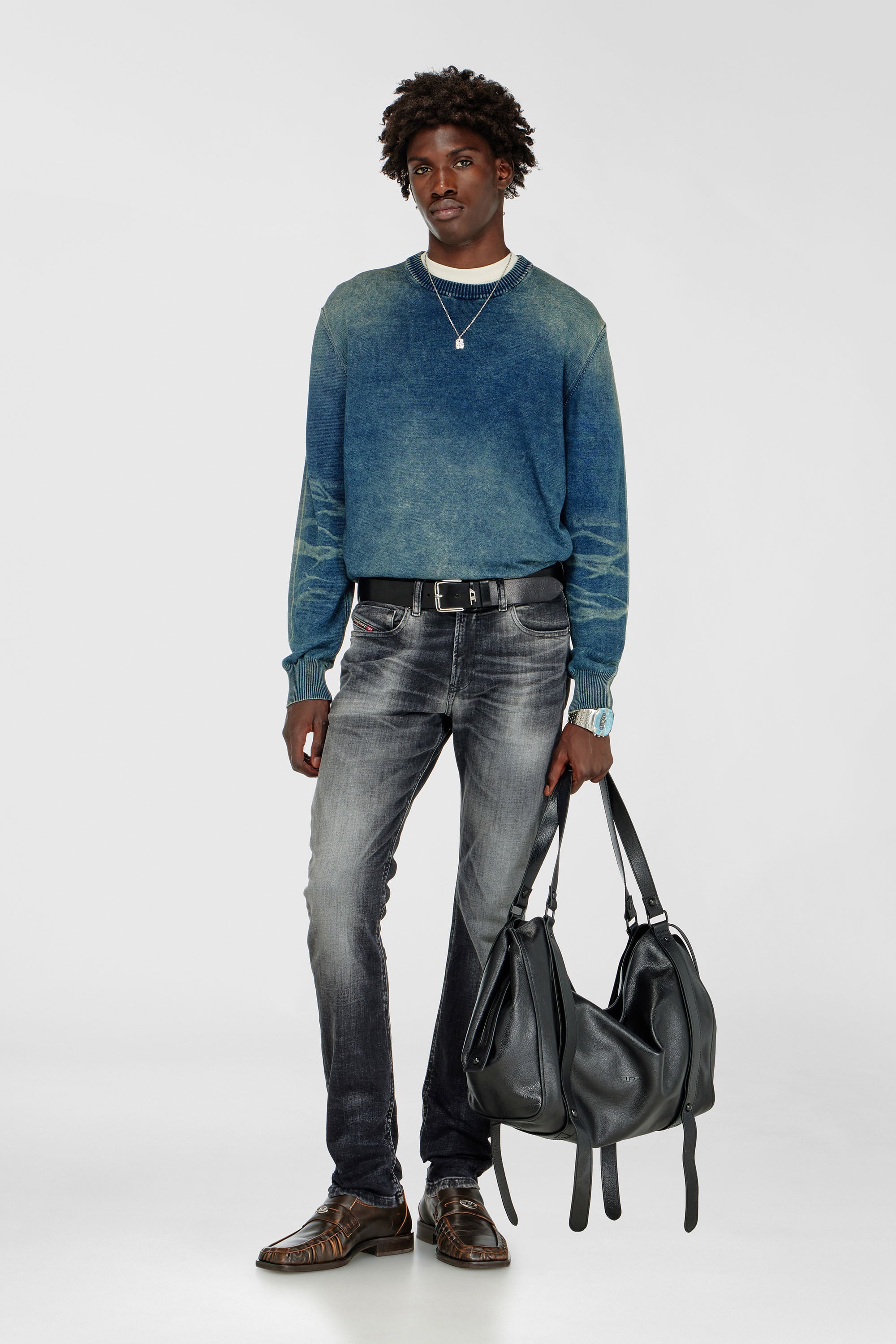 Diesel - Skinny Jeans 1979 Sleenker 09R08 Hombre, Negro/Gris oscuro - 1