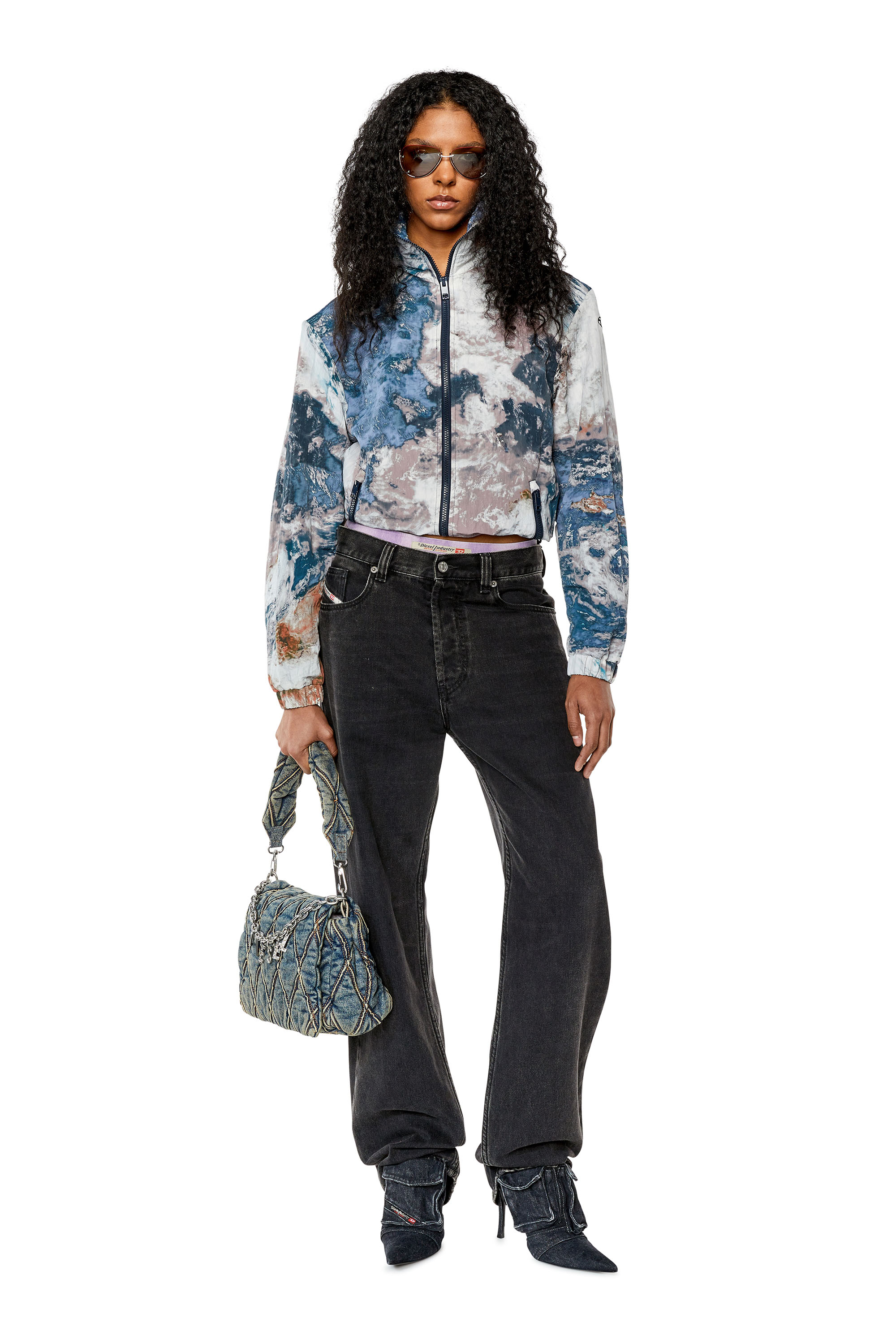 D-VENUS POCKET ML Woman: Heeled mules in sun-faded denim | Diesel