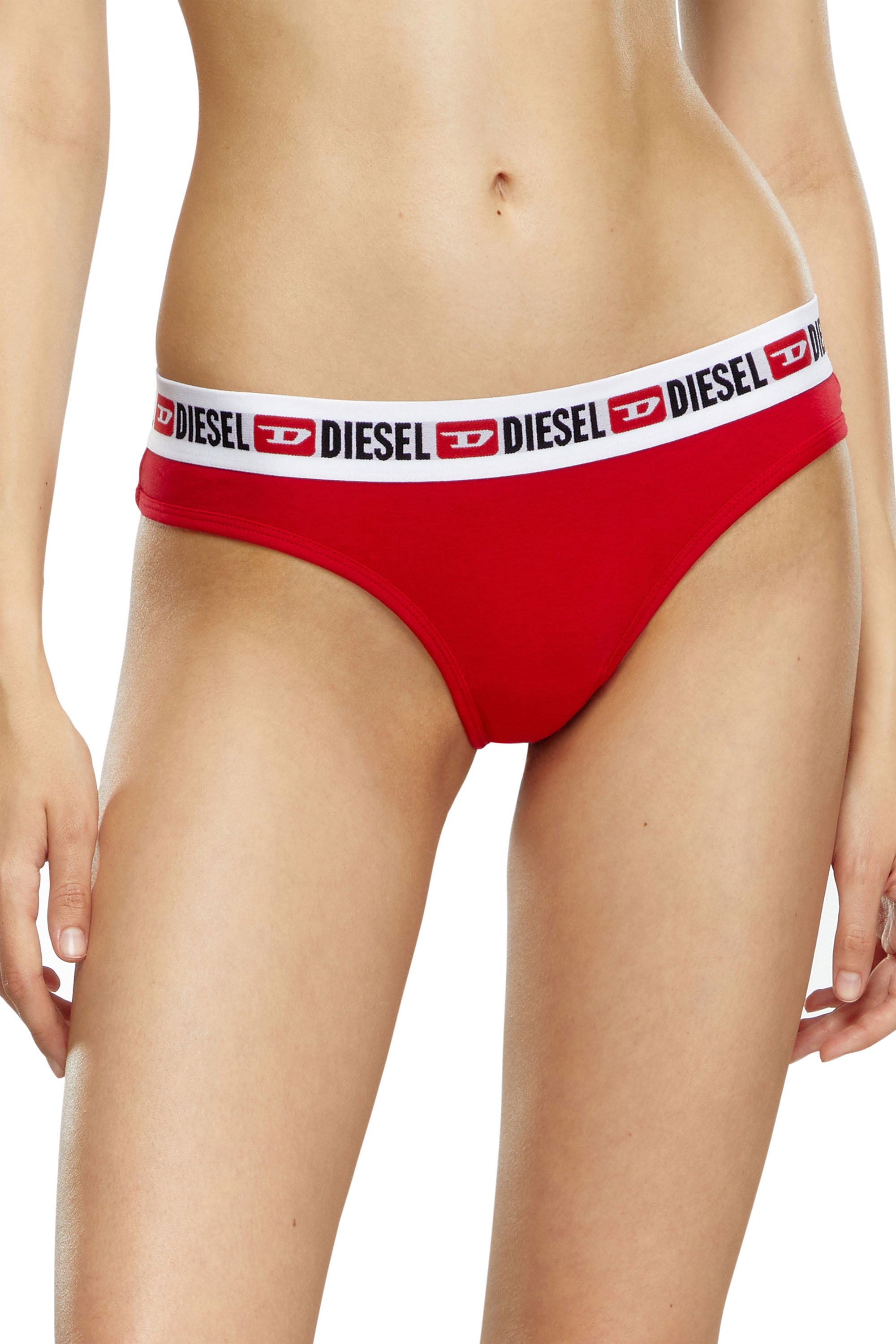 Diesel - UFST-STARS-THREEPACK, Woman's Three-pack of Denim Division thongs in White/Red - 1