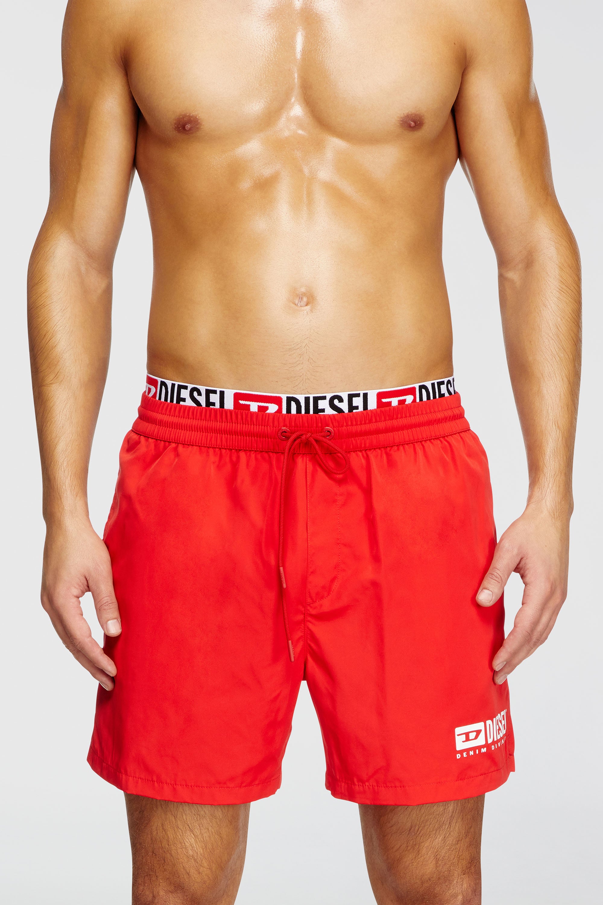Diesel - VISPER-41-D-CORE, Ba&ntilde;ador corto con estampado del logotipo Hombre in Rojo - 1