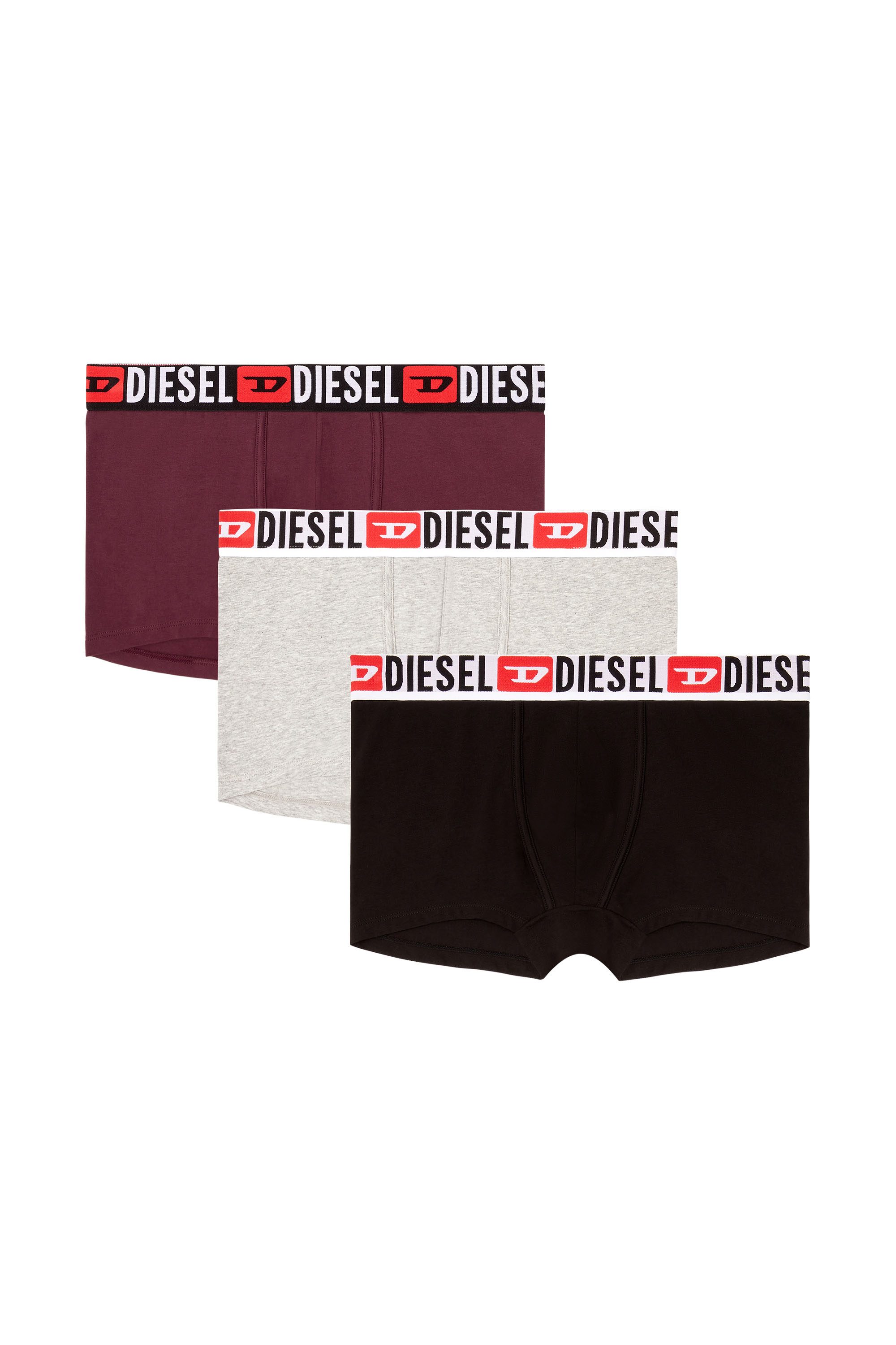 Diesel - UMBX-DAMIENTHREEPACK, Male's Three-pack of all-over logo waist boxers in Black/Violet - 4