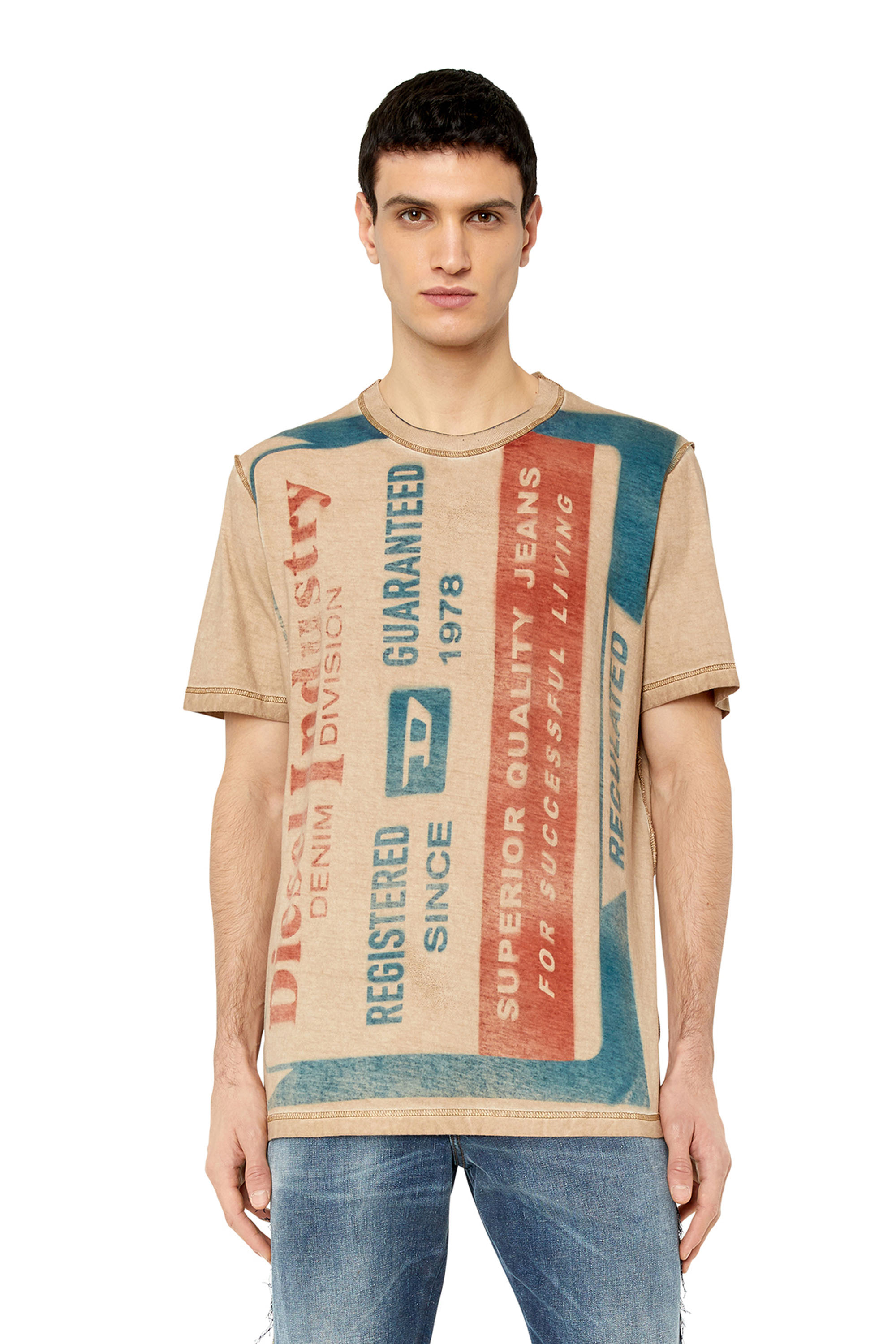 DIESEL Tシャツ Men's T-shirt with gel Diesel print | White | Diesel