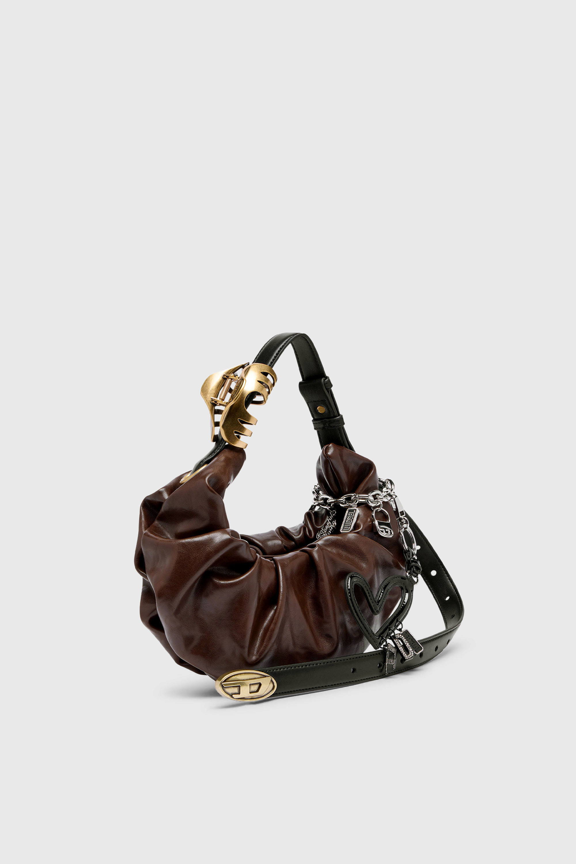 Diesel - GRAB-D HOBO S, Grab-D-Bolso hobo peque&ntilde;o arrugado Mujer in Marr&oacute;n - 2