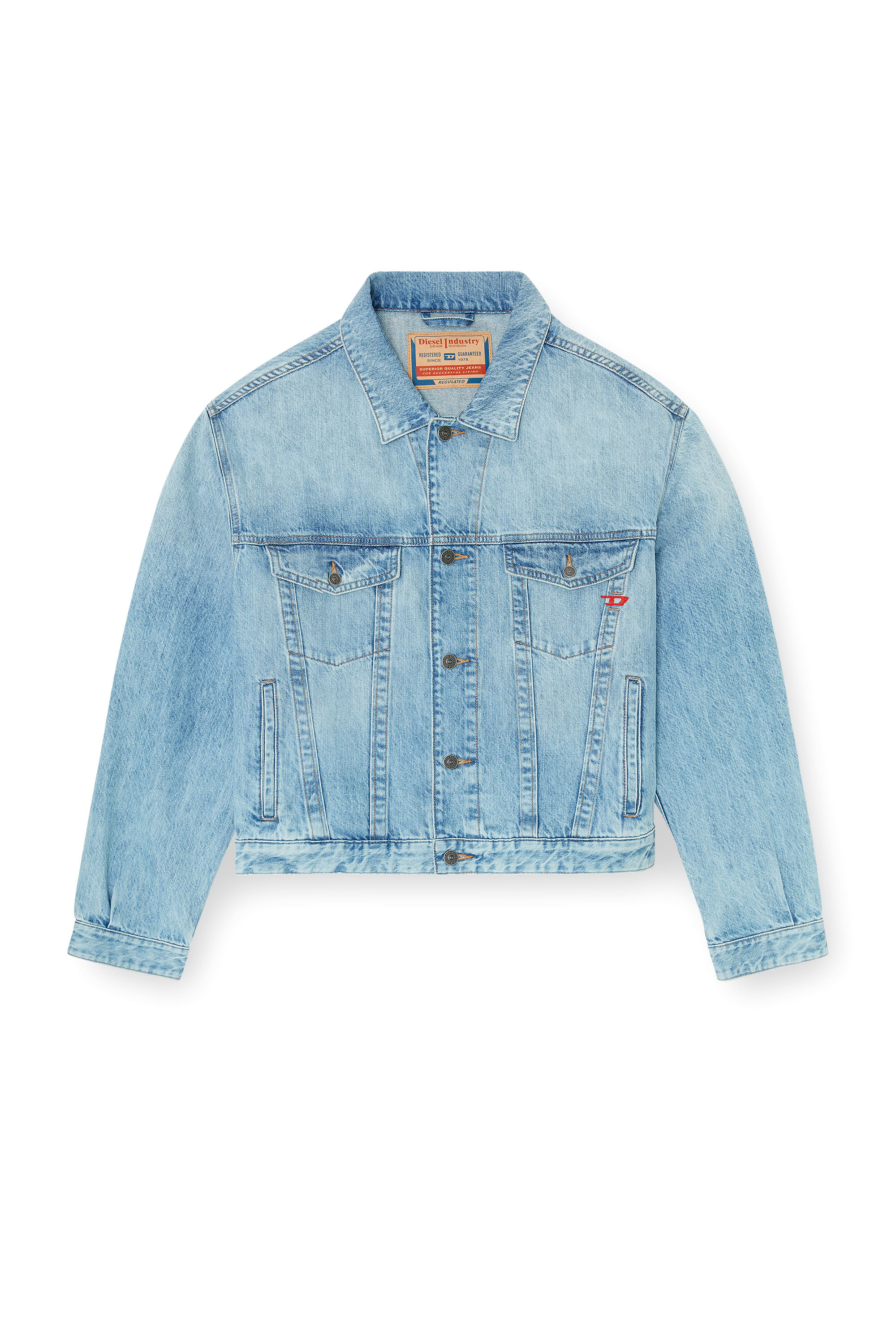 Diesel - D-RANGER, Unisex's Trucker jacket in denim in null - 3