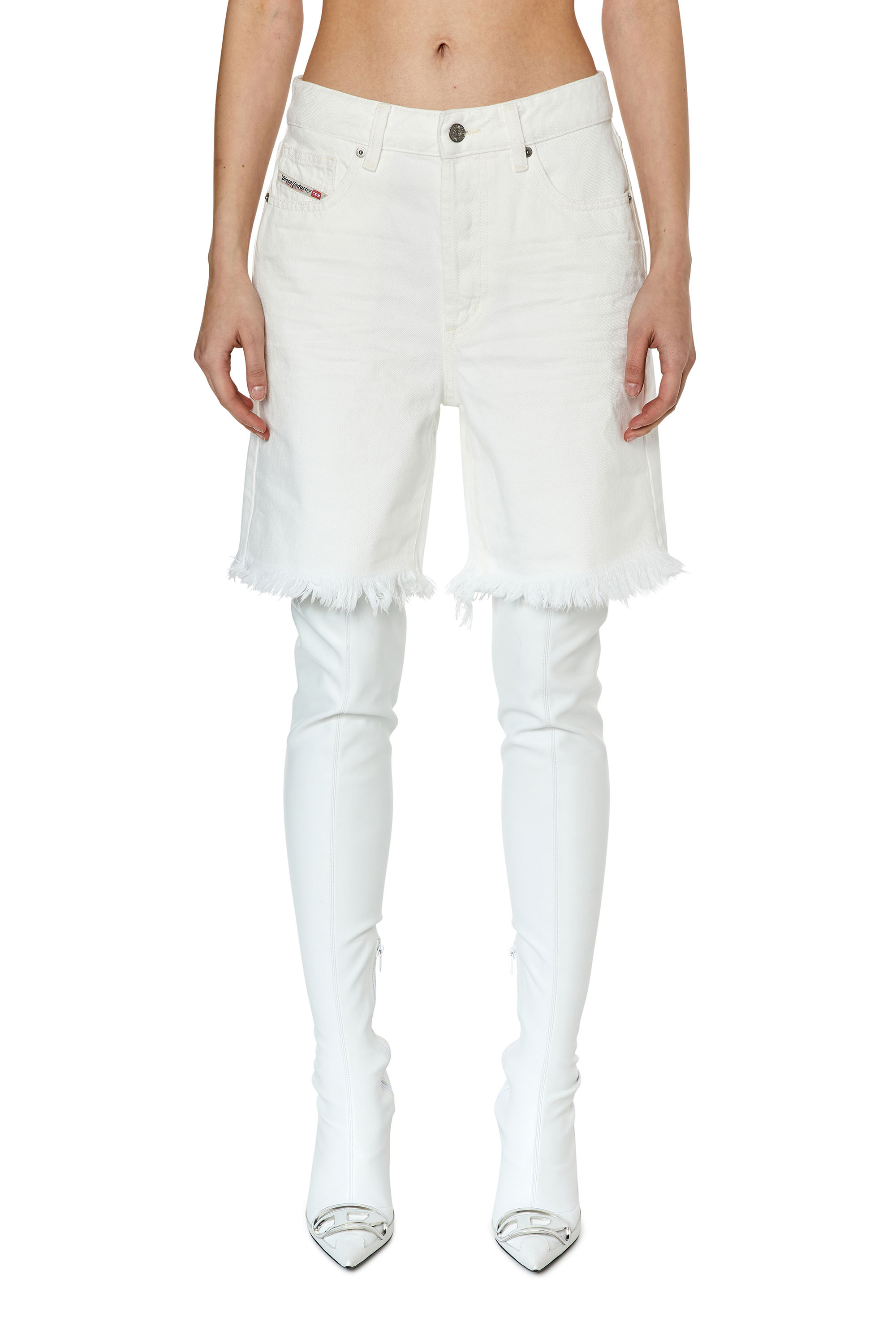 Diesel - DE-AMY, Female's Denim shorts in White - 1