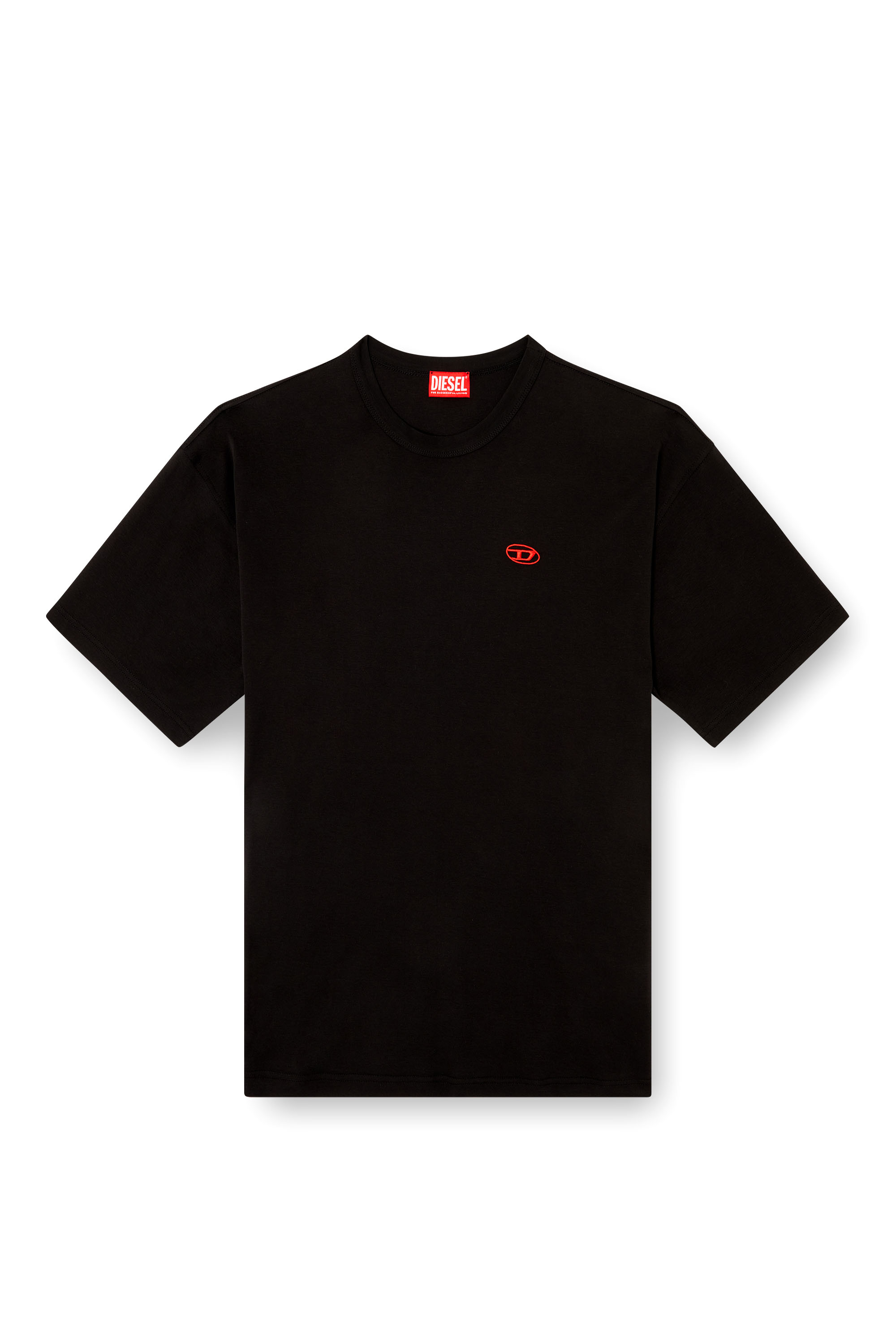 Diesel - T-BOXT-T6, Male's T-shirt with red Oval D in Black - 2
