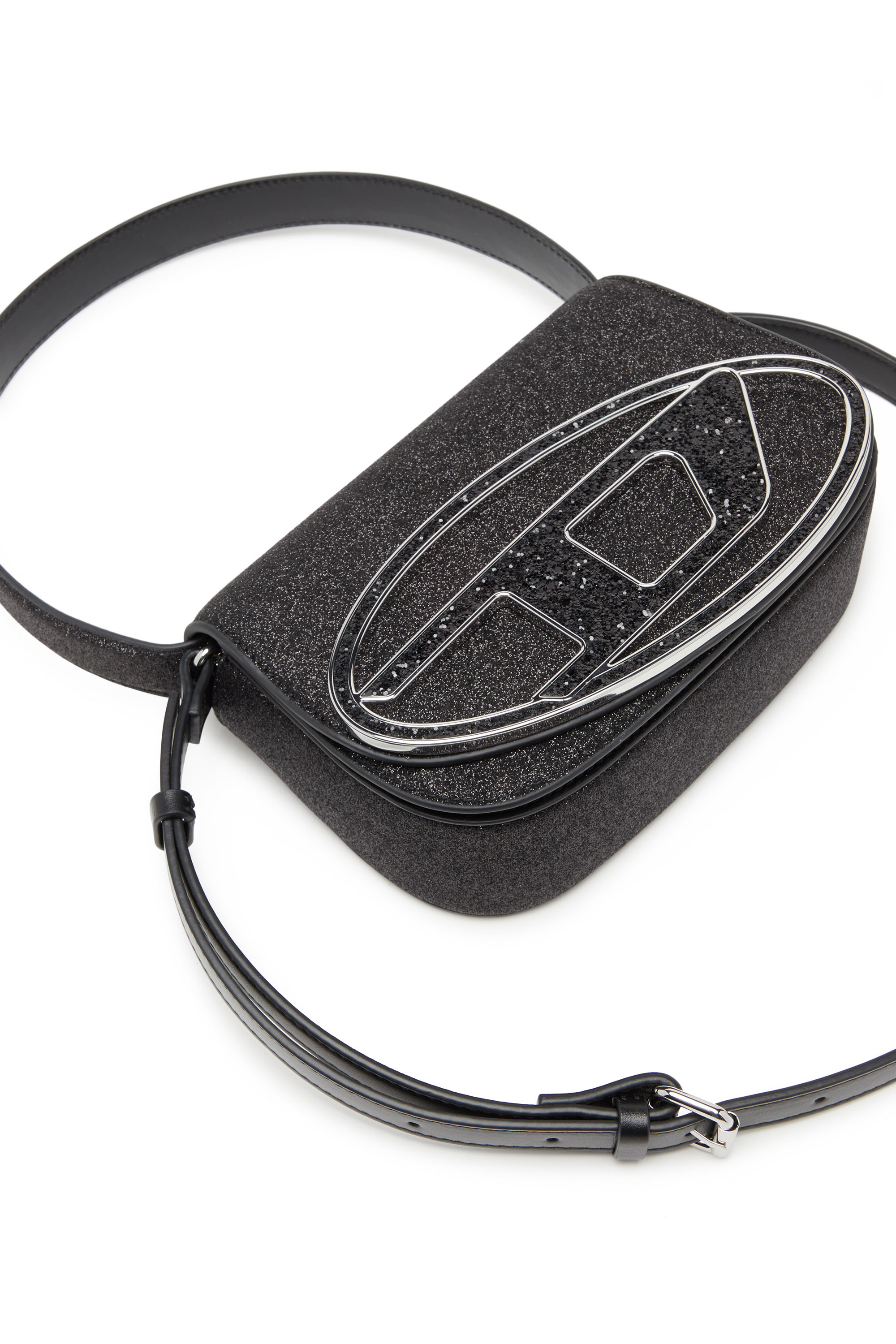 Diesel - 1DR, 1DR-Bolso de hombro ic&oacute;nico de tejido brillante Mujer in Negro - 5