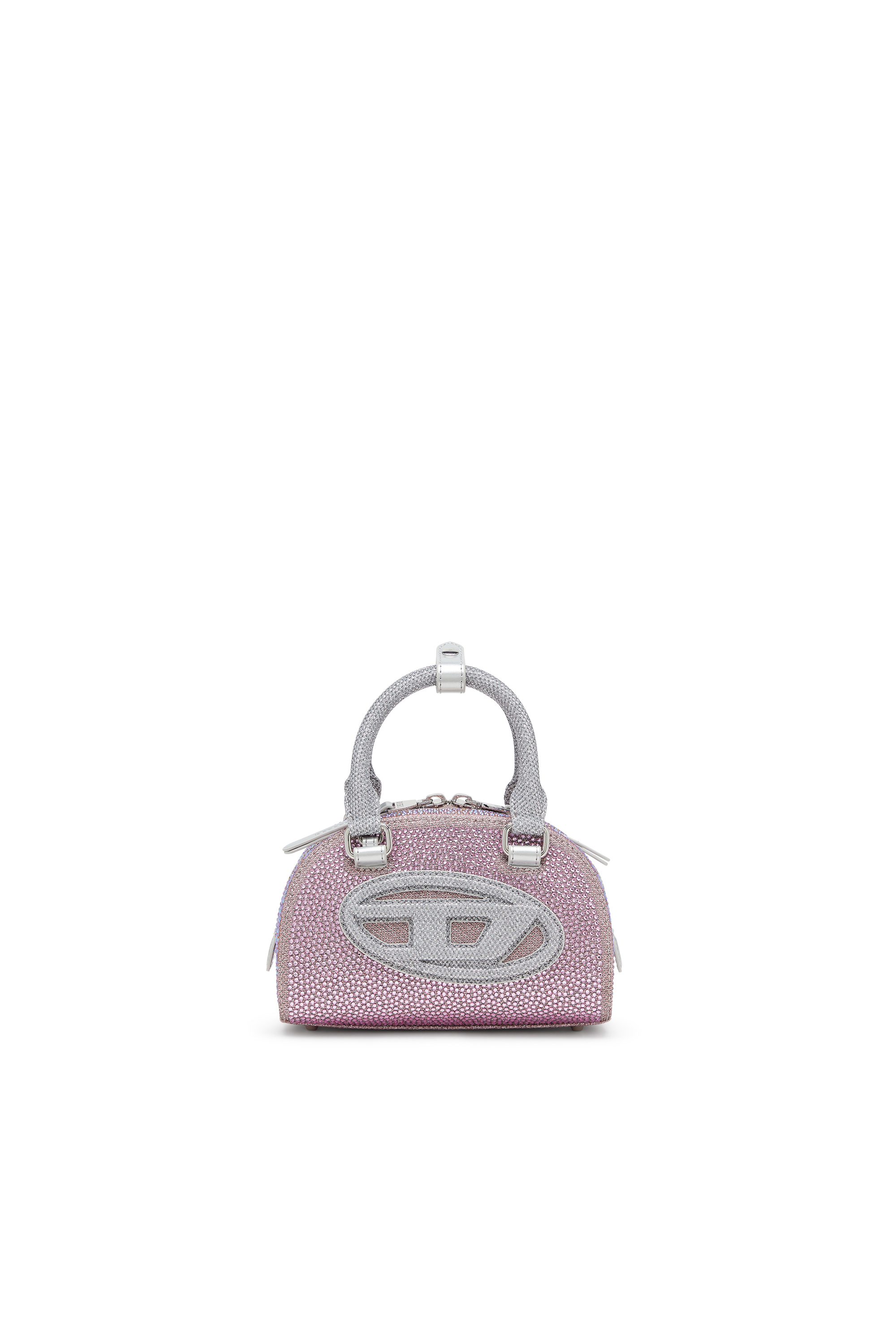 Diesel - 1DR DOME CROSSBODY, 1DR Dome - Peque&ntilde;o bolso bandolera en crystal Lurex Mujer in Rosa - 1