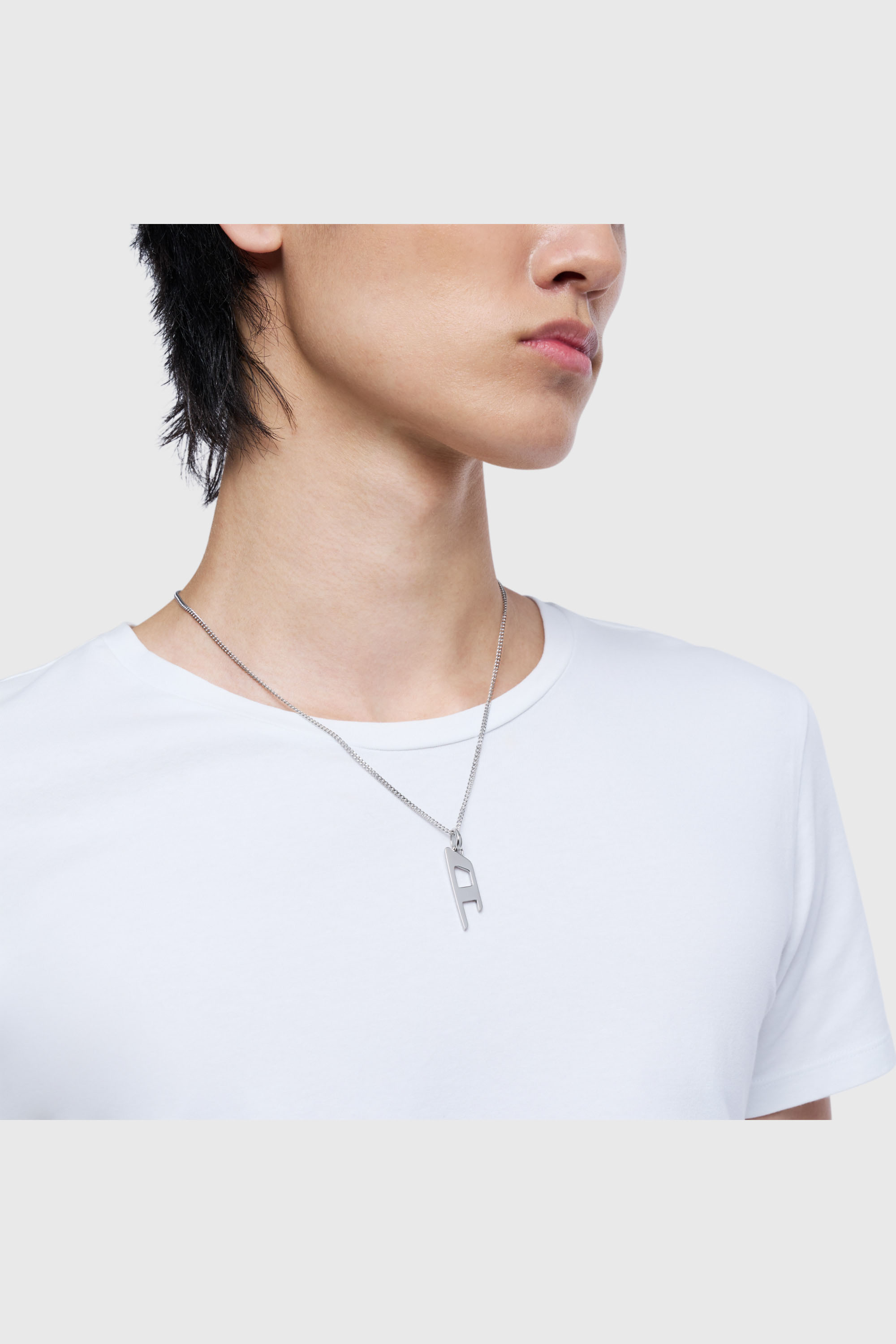 Women's Stainless steel d logo pendant necklace | Silver | Diesel