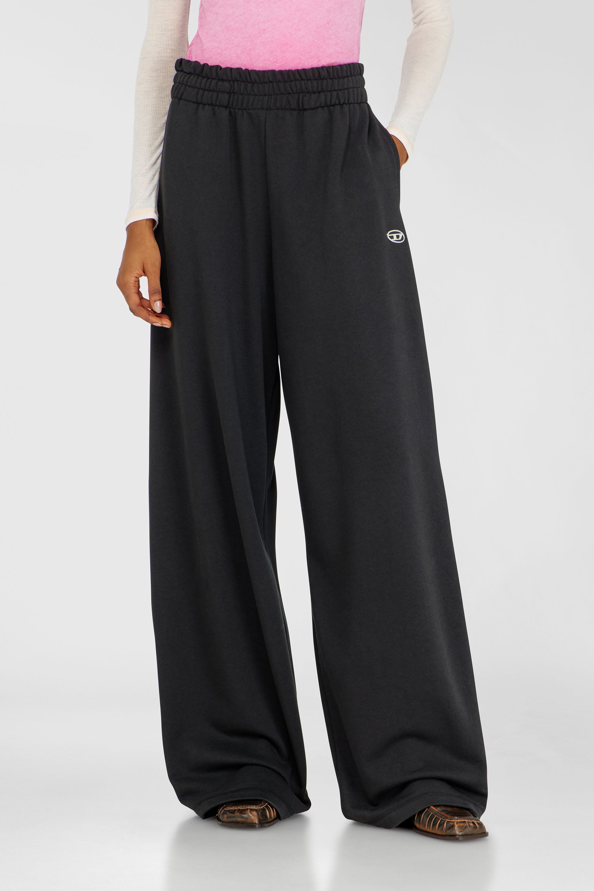 Diesel - P-ZENIA-OD, Female's Loose track pants with elastic waistband in Black - 1