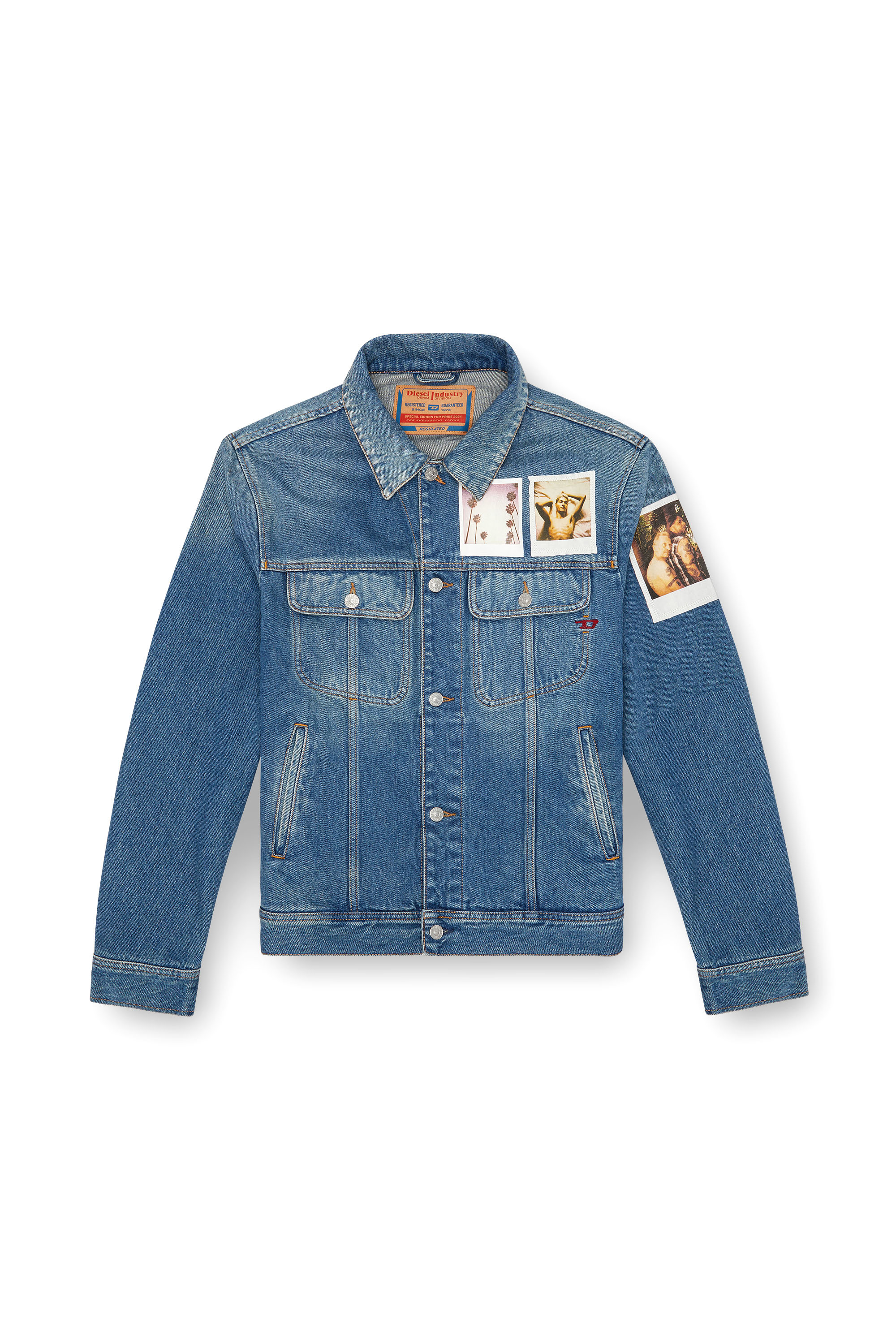 Diesel - PR-D-BARCY, Veste trucker avec empiècements polaroïd Mixte in Bleu - 4