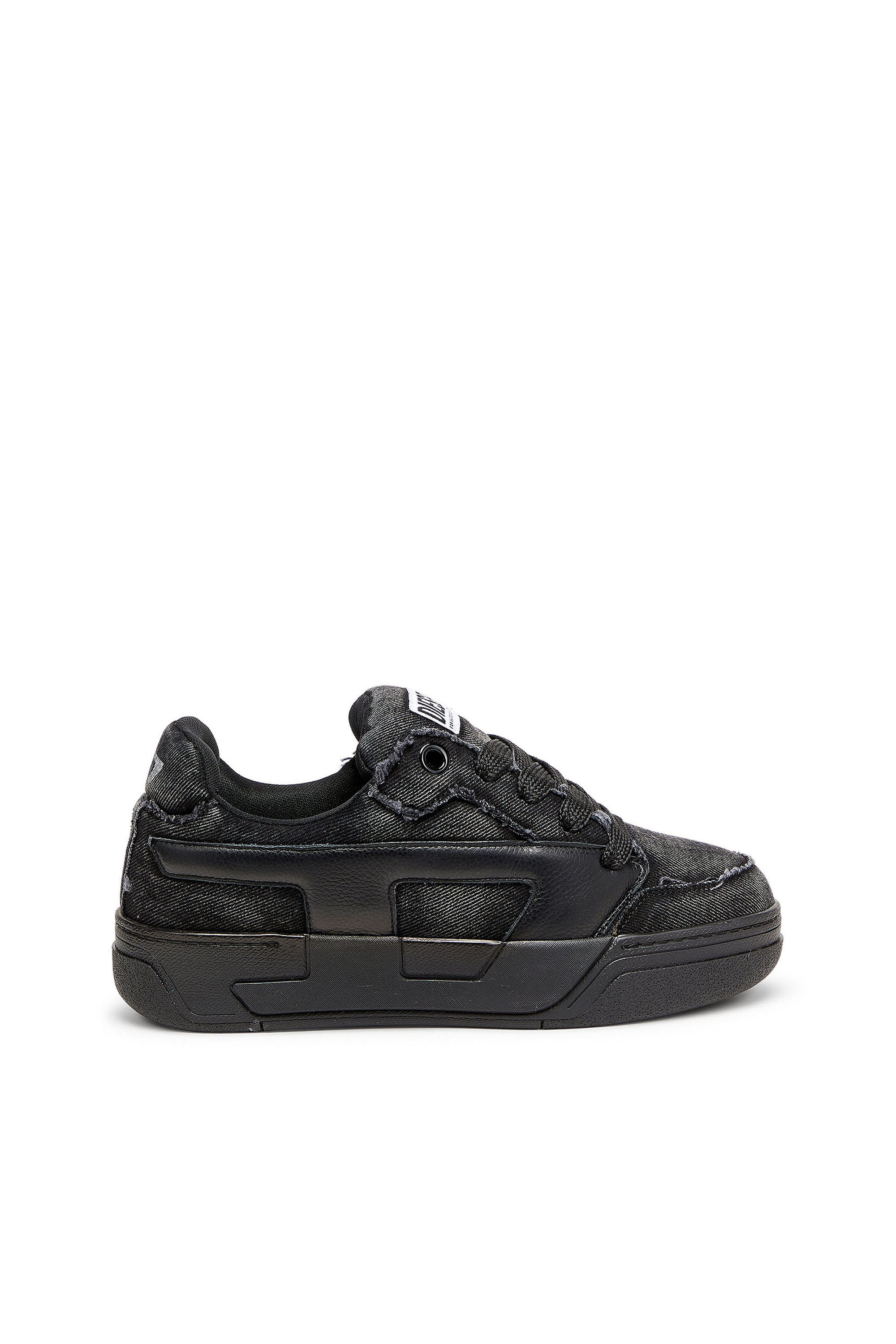 Diesel - S-D-OLLIE LOW, S-D-Ollie - Zapatillas en denim deshilachado y piel Hombre in Negro - 1
