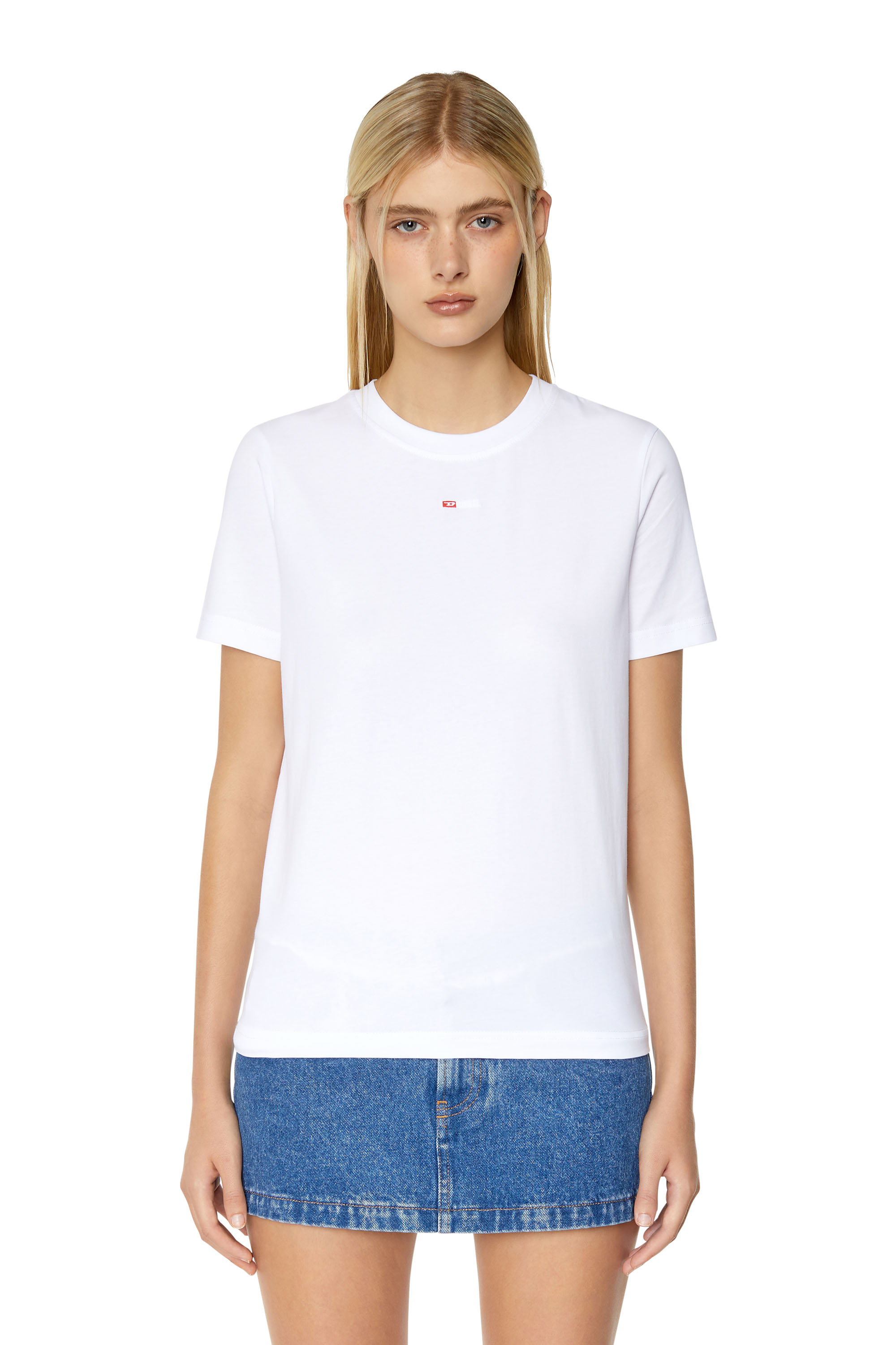 T-REG-MICRODIV Woman: T-shirt with embroidered micro logo