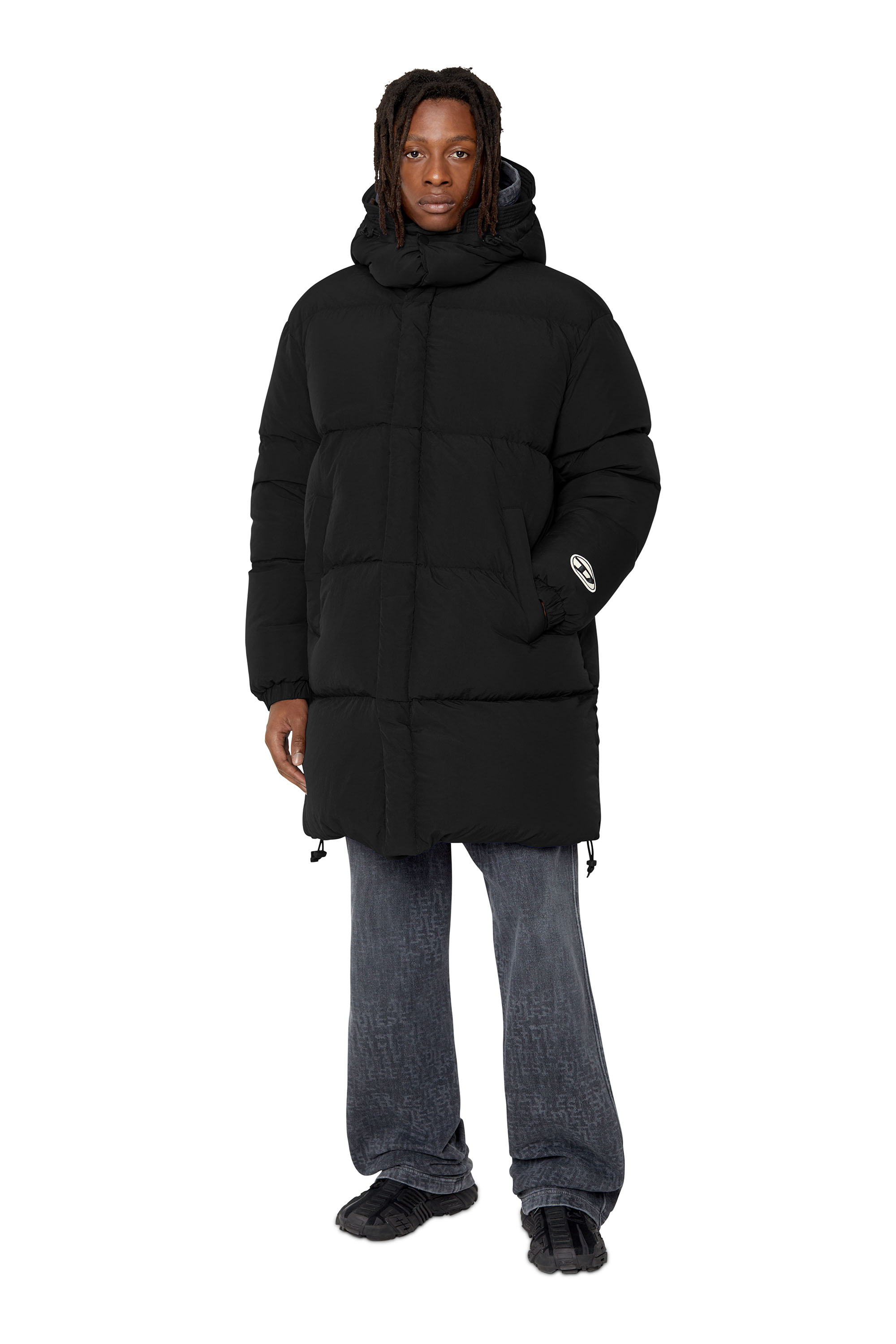 Diesel - W-ROLF-LONG-NW, Man's Polygiene ViralOff&reg; down coat in Black - 2