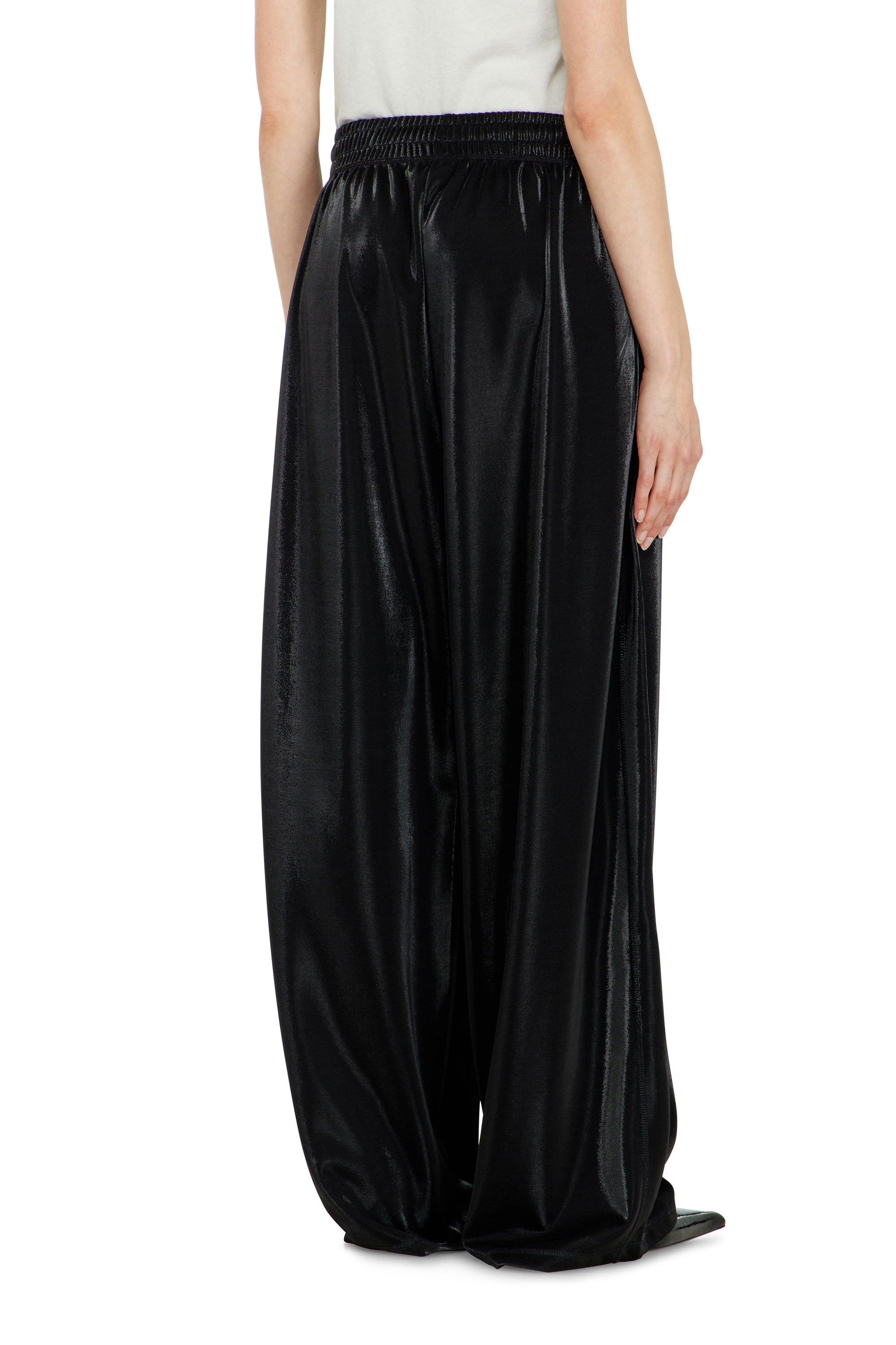 Diesel - P-ROSY, Woman's Sweatpants in shiny piquet fabric in Black - 3