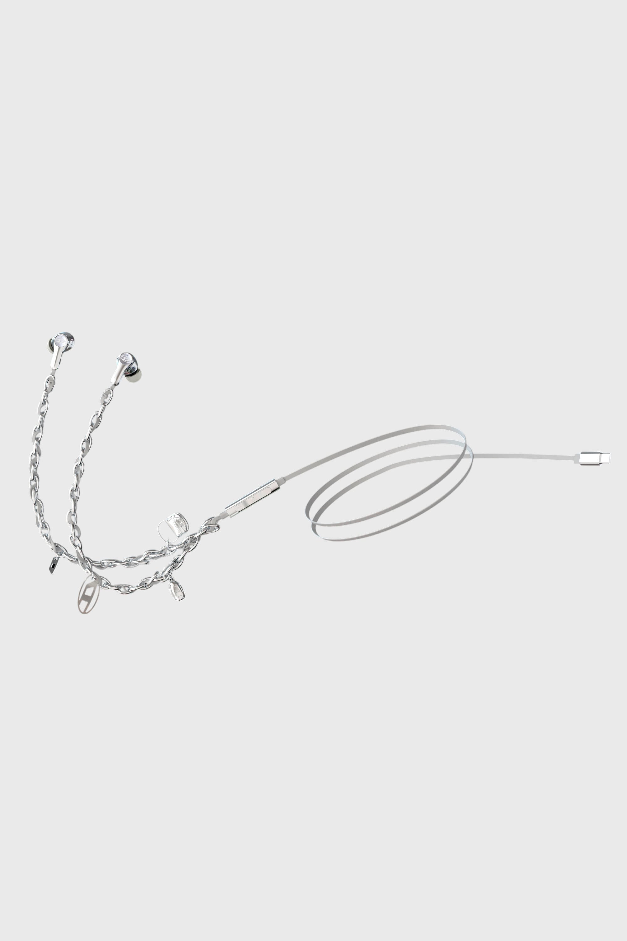 Wired Earbuds with USB-C in Silver | Diesel® US {{Country}}