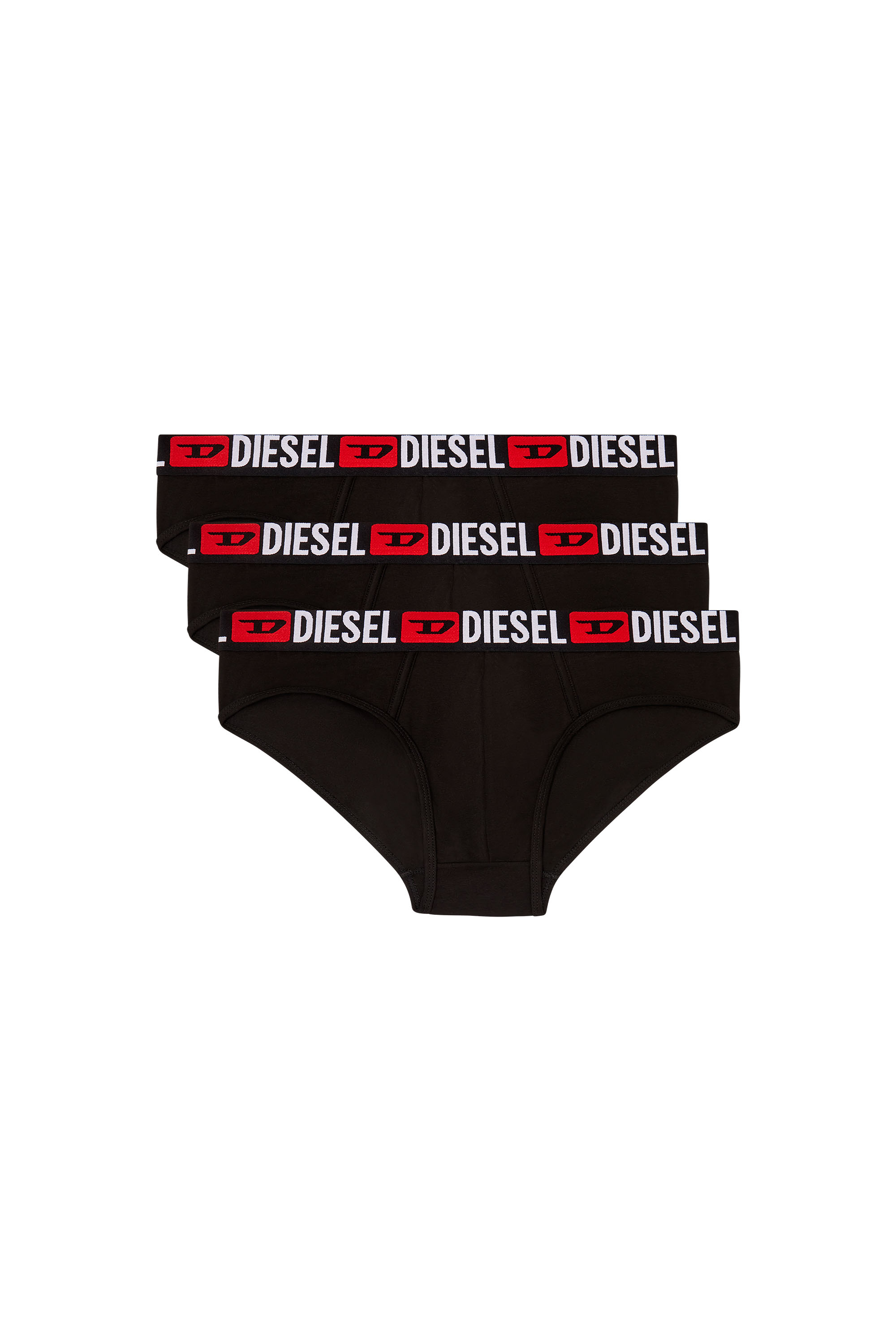 Diesel - UMBR-ANDRETHREEPACK, Male's Three-pack of solid-colour briefs in Black - 2