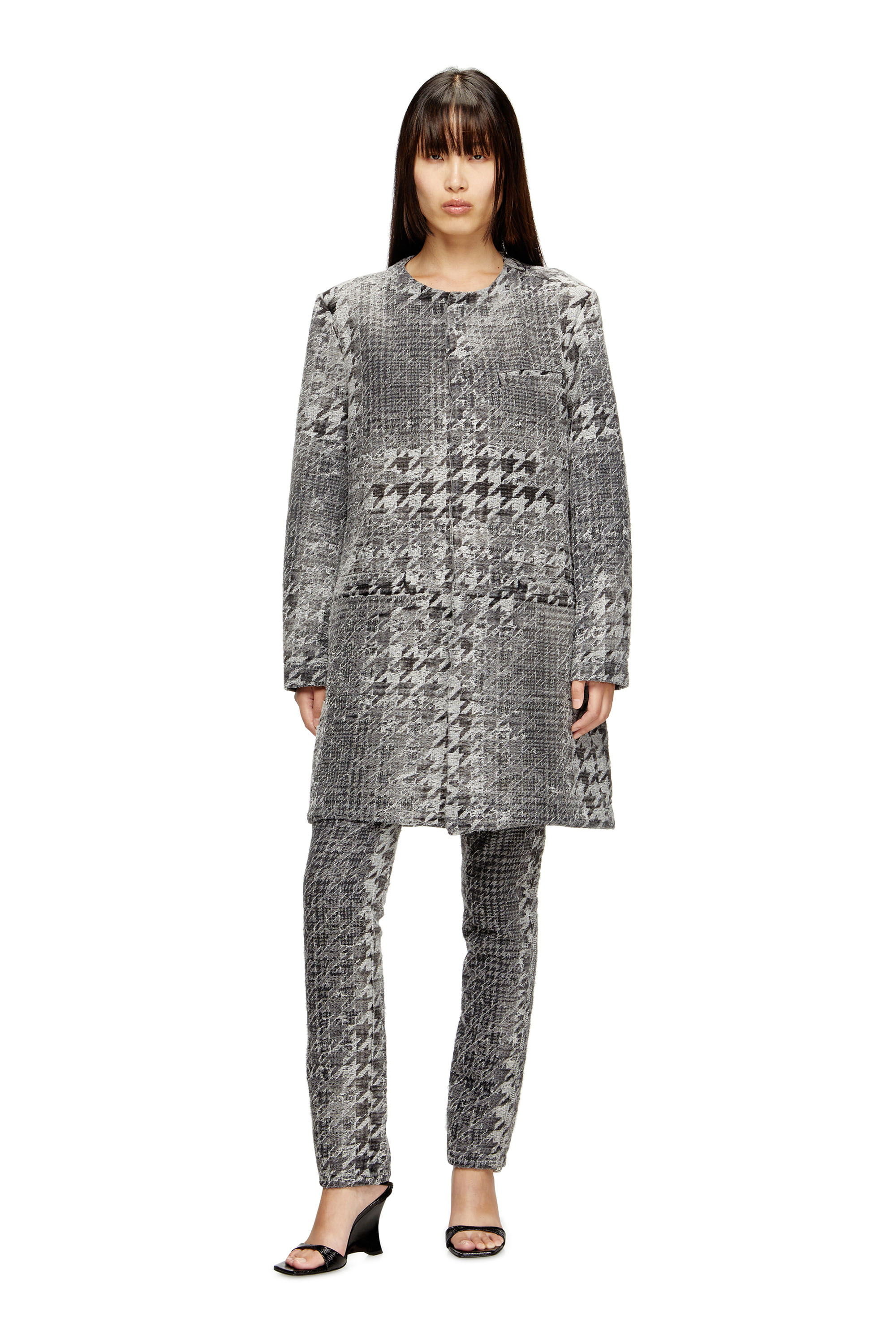 Diesel - D-LOT-FSH, Manteau en denim jacquard motif Prince-de-Galles Mixte in Polychrome - 7