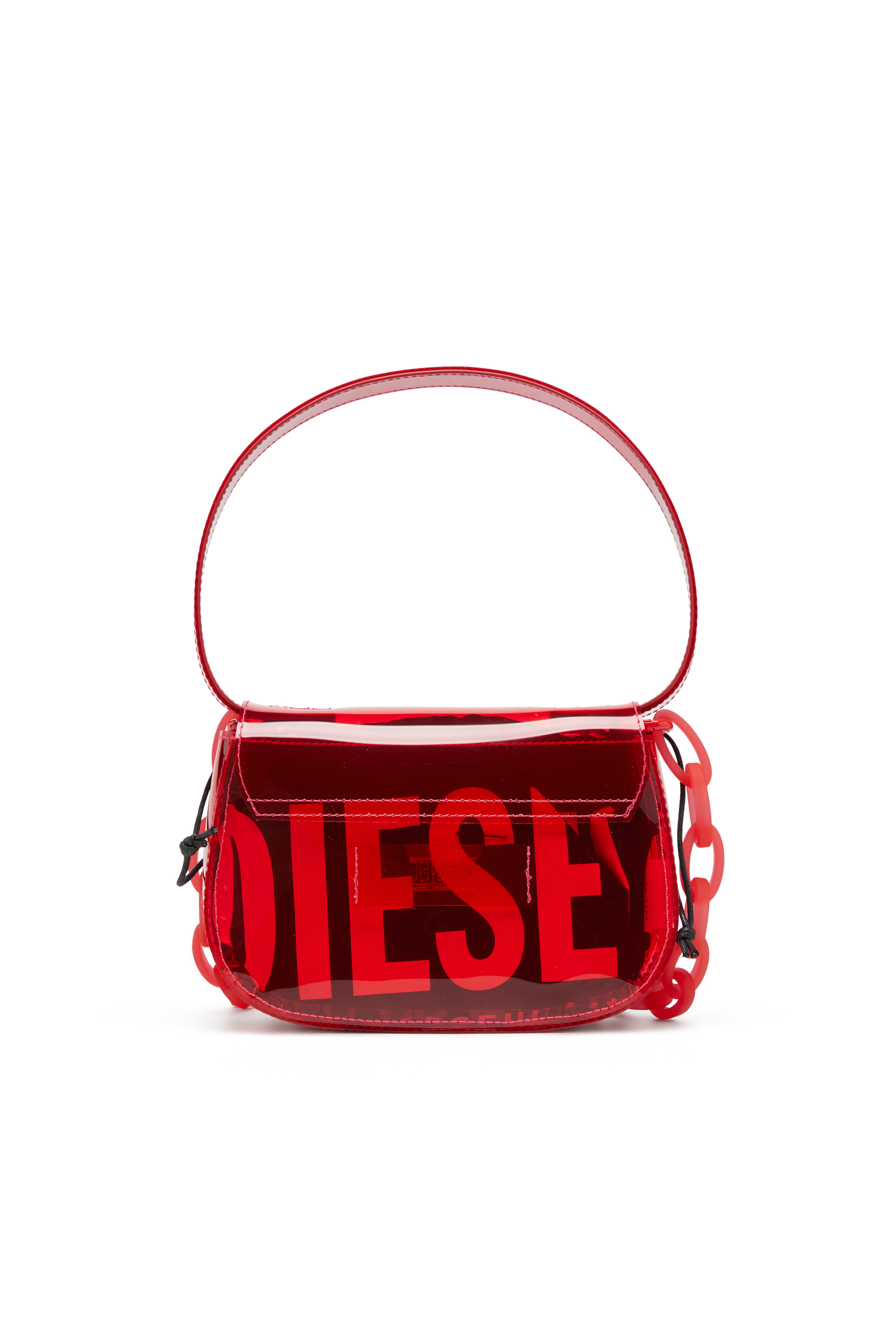 Diesel - 1DR, Woman's 1DR-Iconic shoulder bag in transparent TPU in Red - 3