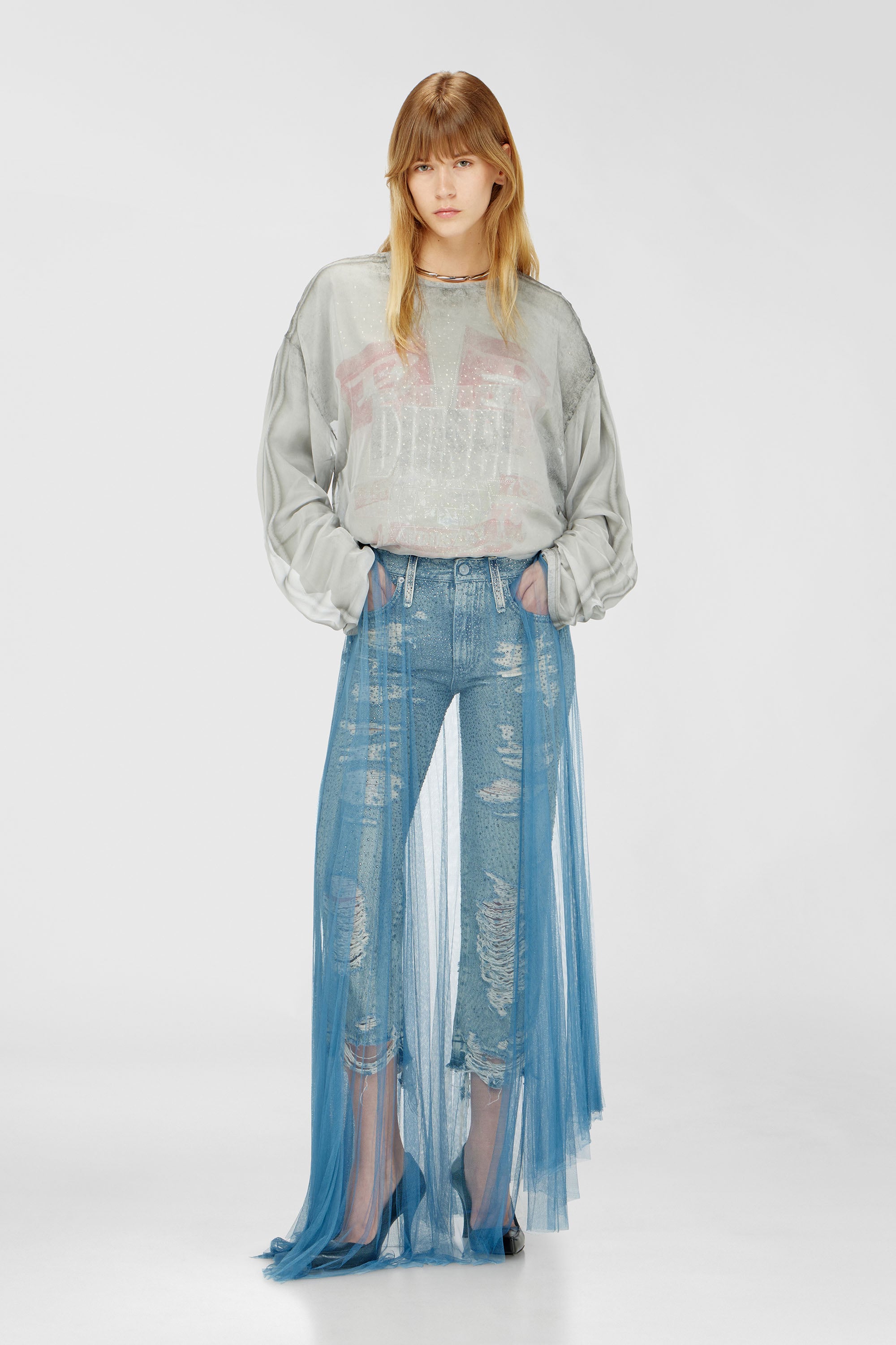 Diesel - Regular Jeans D-Aisi 0DBER Mujer, Azul medio - 1