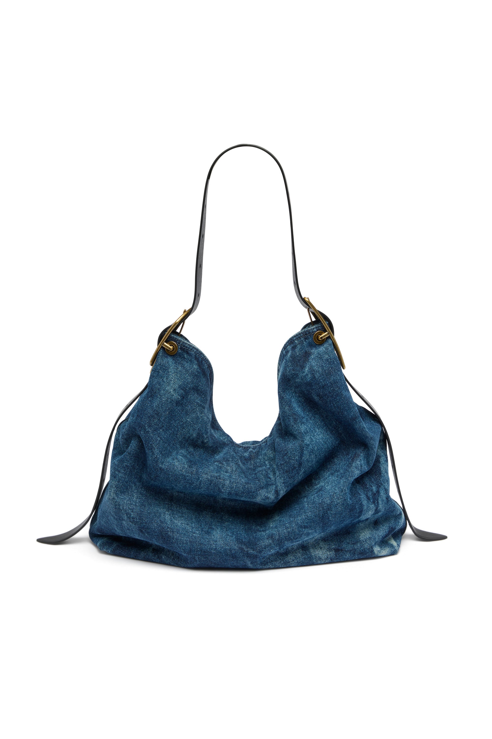 Diesel - D-LINE HOBO L, D-Line-Sac hobo en denim Femme in Bleu - 4
