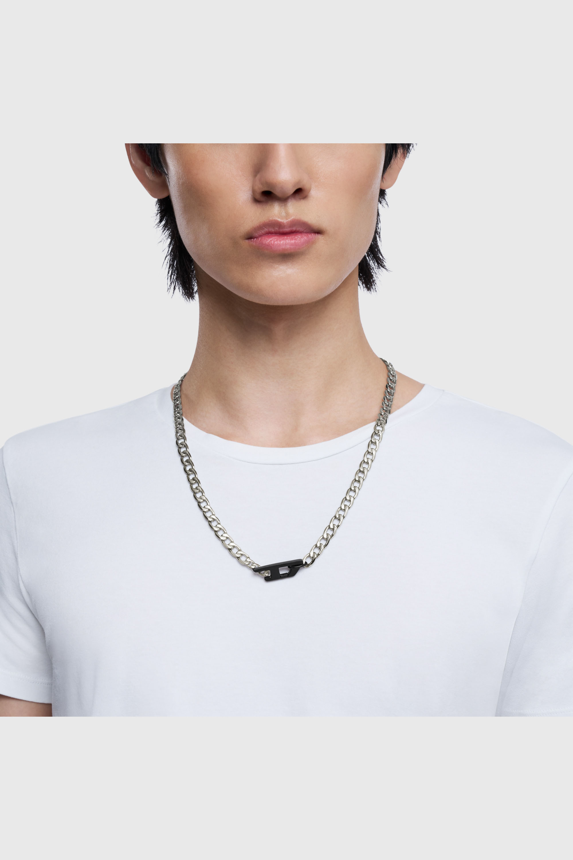 Diesel - DX1636931 JEWELLERY, Collier en acier inoxydable bicolore Mixte in Gris argent&eacute; - 4