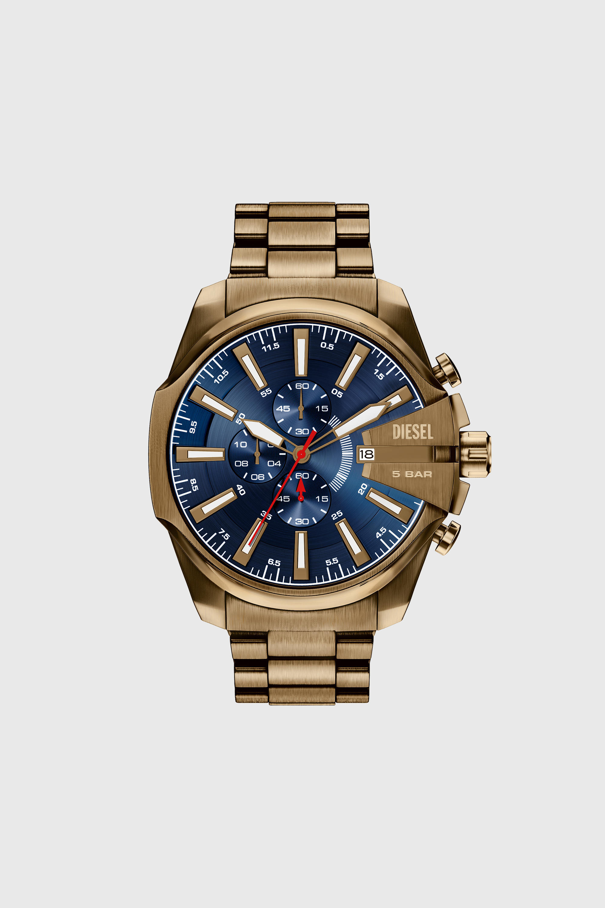 Montre Mega Chief Slim en acier inoxydable finition or vieilli