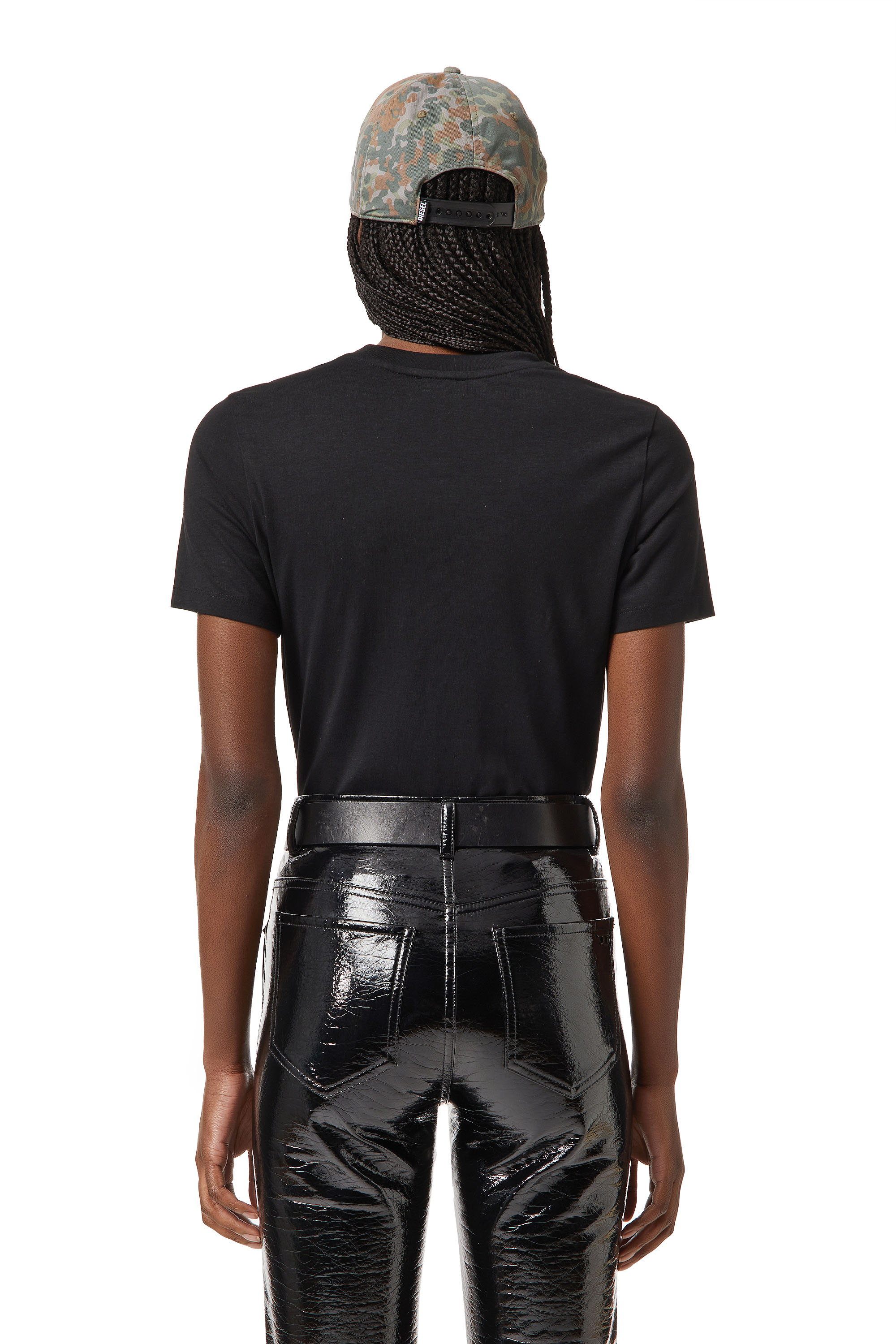 Diesel - T-REG-D, Woman's T-shirt with D logo in Black - 4