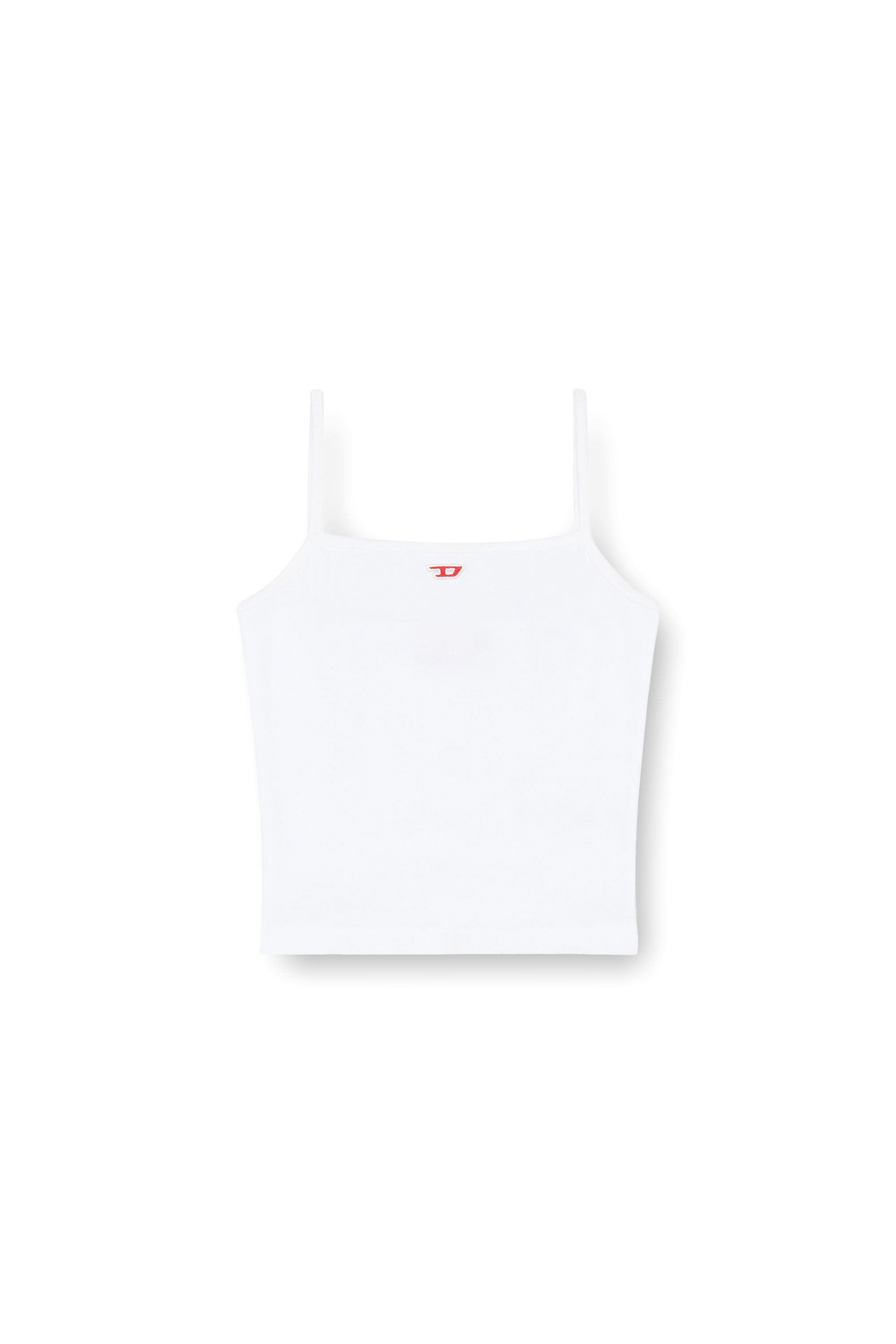 Diesel - T-HOP-D, Woman's Cropped tank with D logo in White - 3