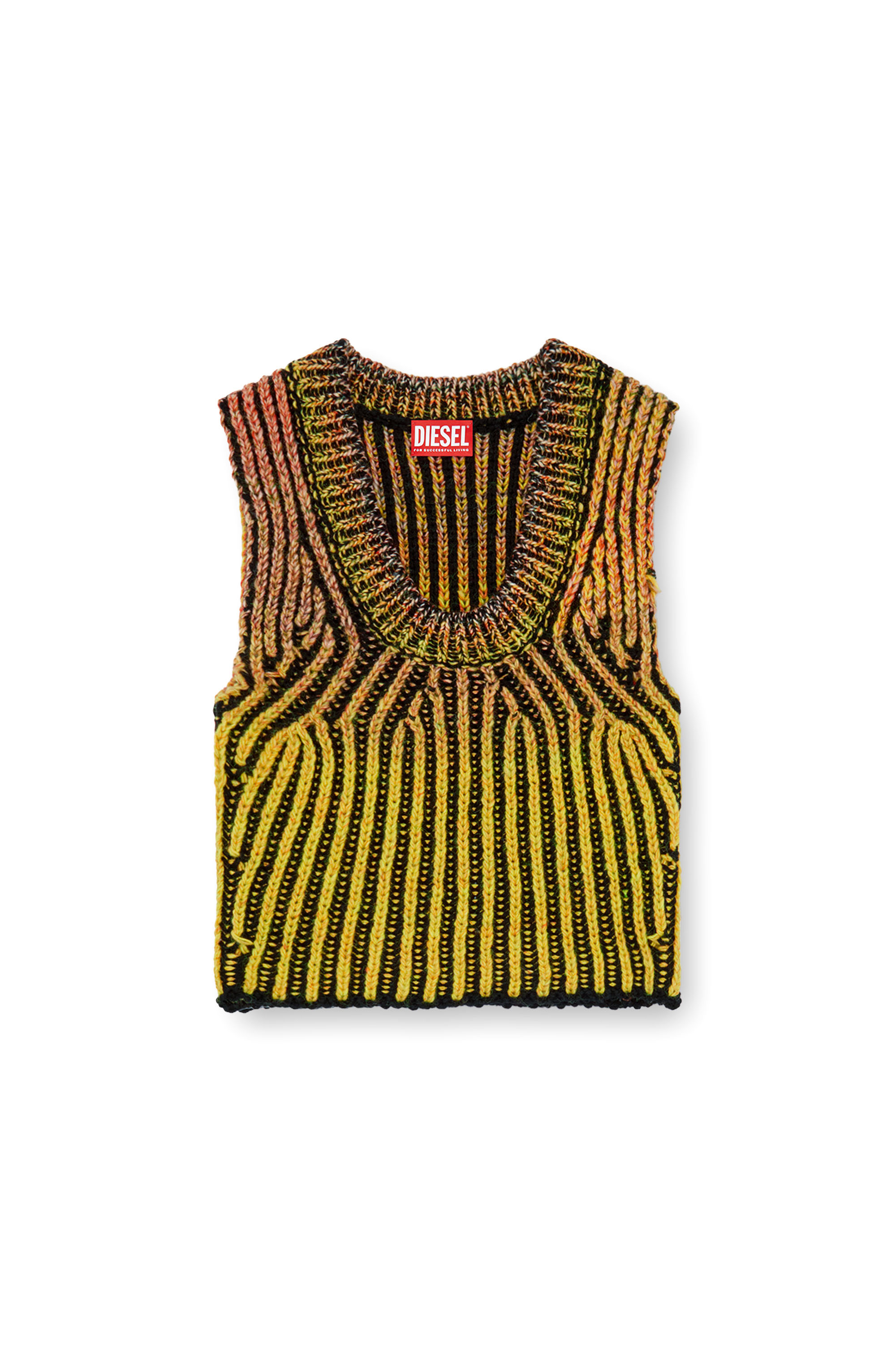 Women's Cropped top in dégradé knit | Orange | Diesel