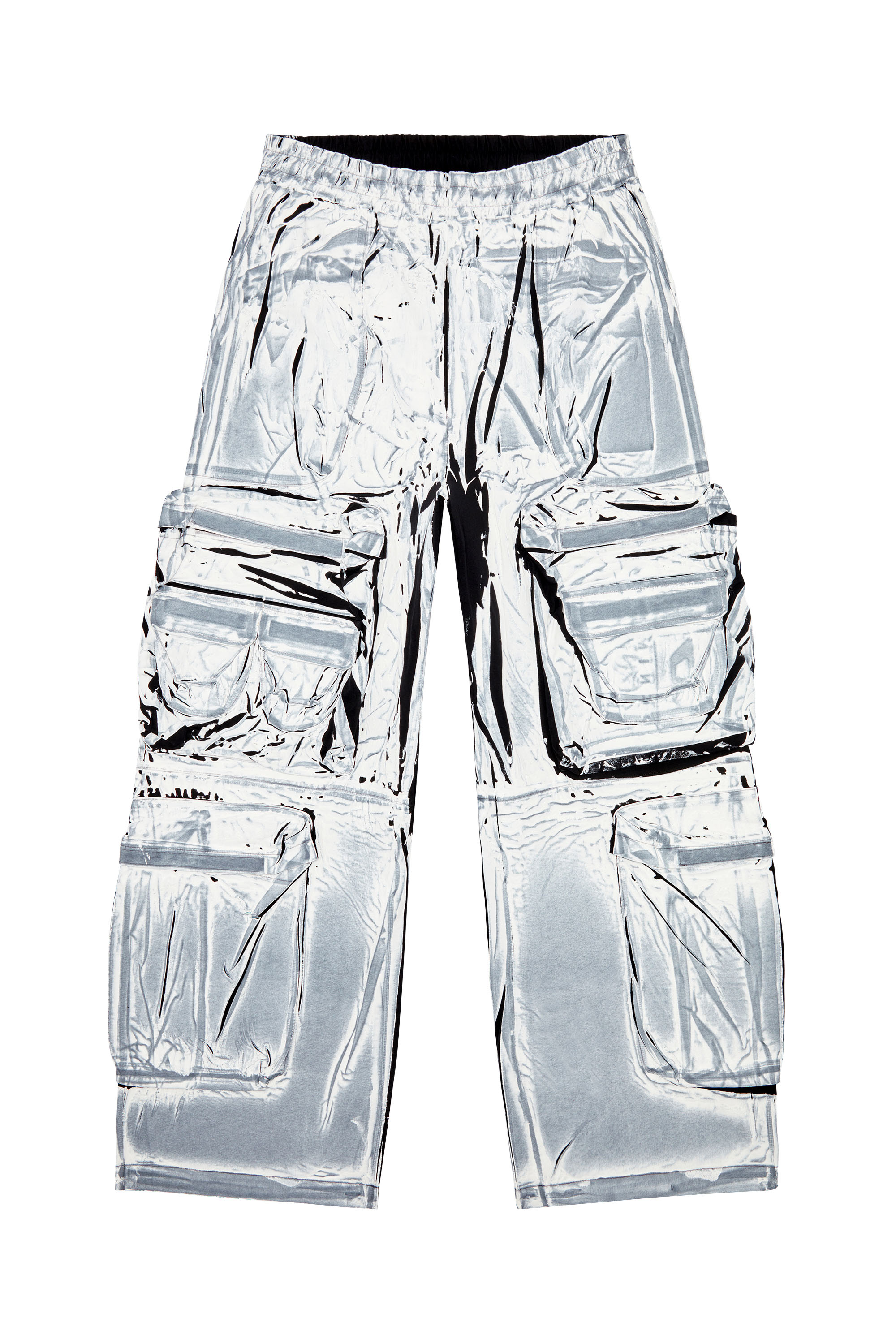 Diesel - P-GARCIA, Man's Chalky cargo pants with logo patches in Blue/White - 2