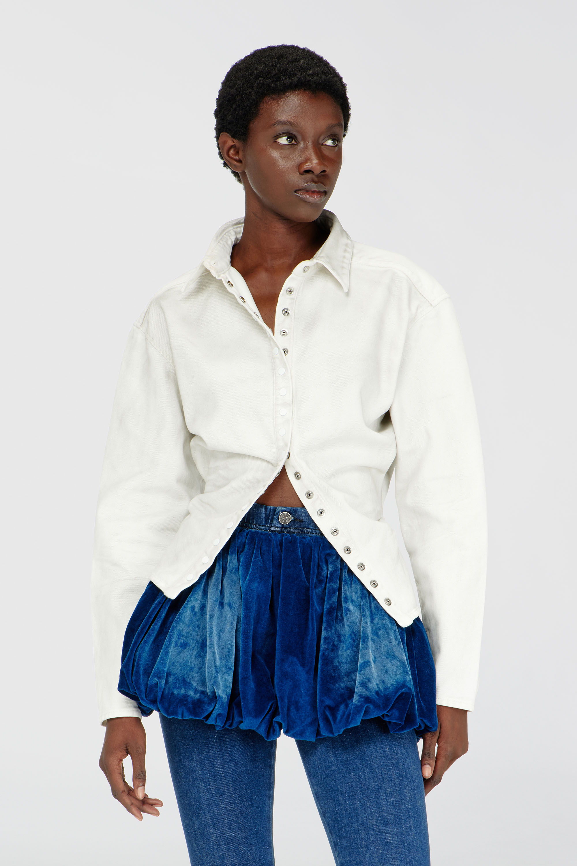 Diesel - DE-PLAZY-FSJ1, Chemise ajust&eacute;e en denim Femme in Blanc - 3