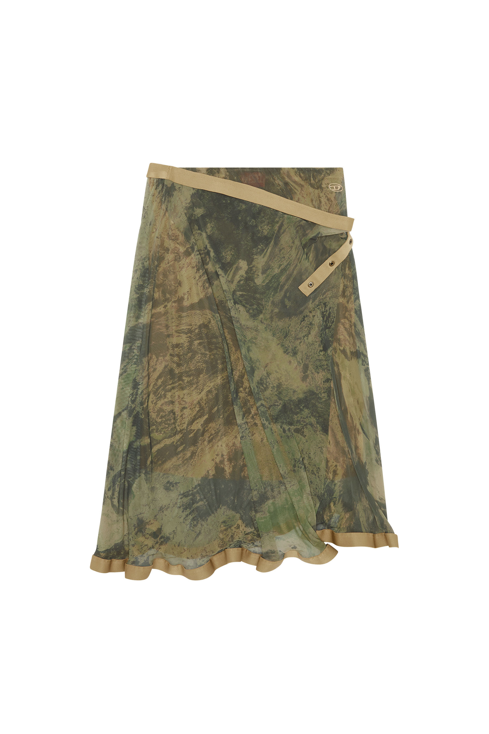 Diesel - O-RAY, Woman's Wrap skirt in Planet tulle in Green - 2
