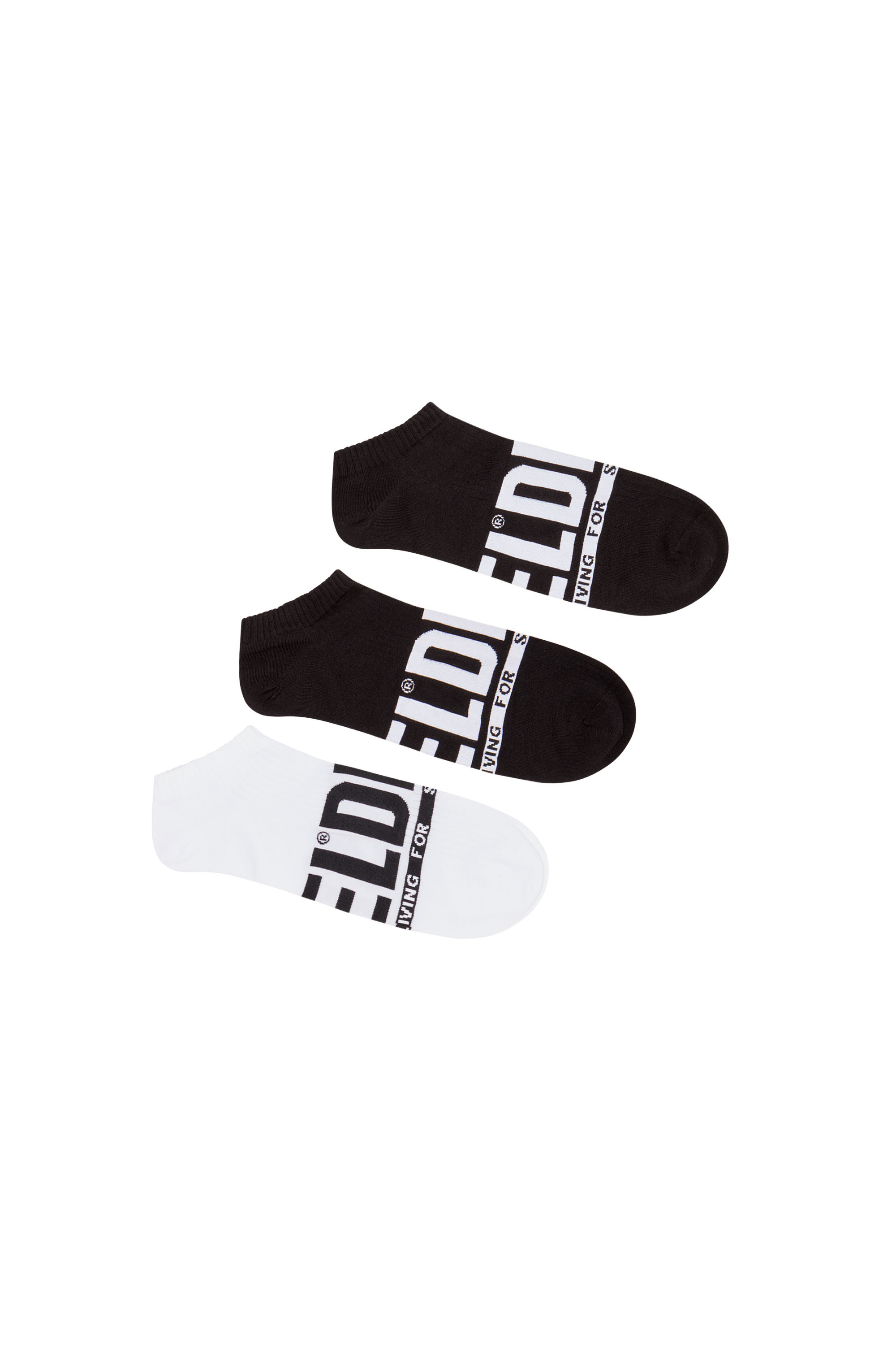 Diesel - SKM-GOST-THREEPACK, Lot de 3 paires de chaussettes basses avec logo Homme in Polychrome - 1