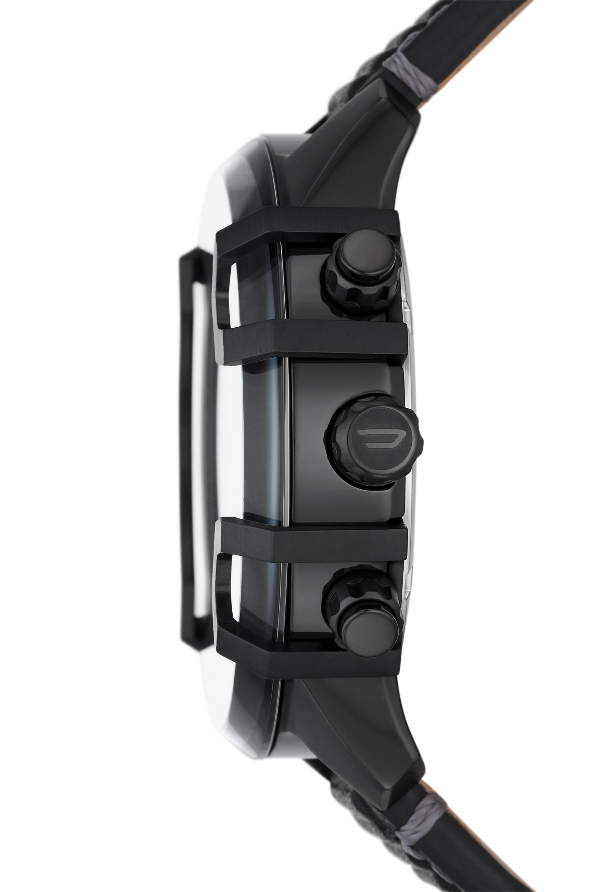 Diesel - DZ4576, Man's Griffed Chronograph Leather Watch in Black - 3