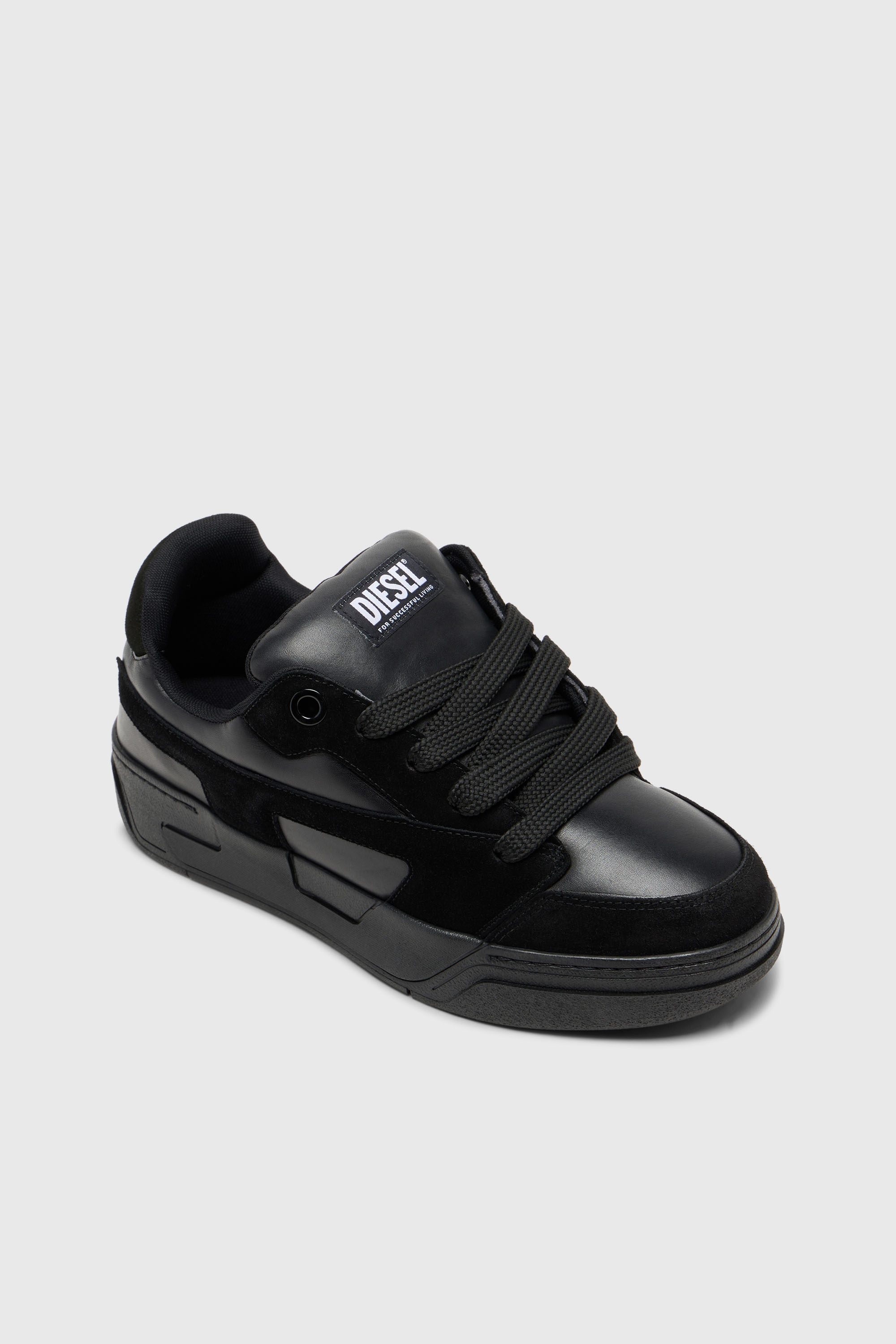 Men's D-Ollie-Monochrome sneakers in suede and leather | Black