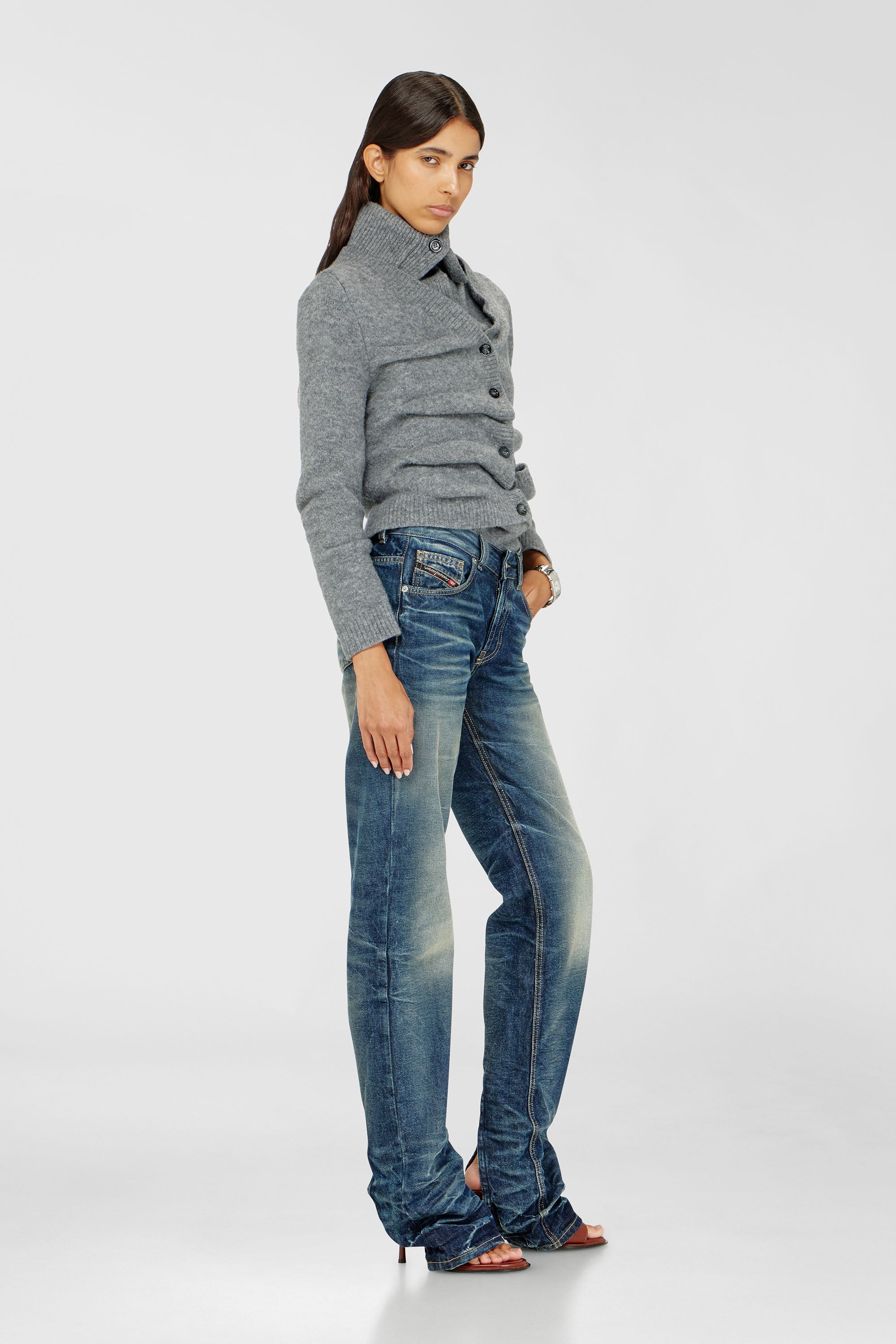 Diesel - Regular Jeans D-Heel 0DBFC Femme, Bleu moyen - Image 3