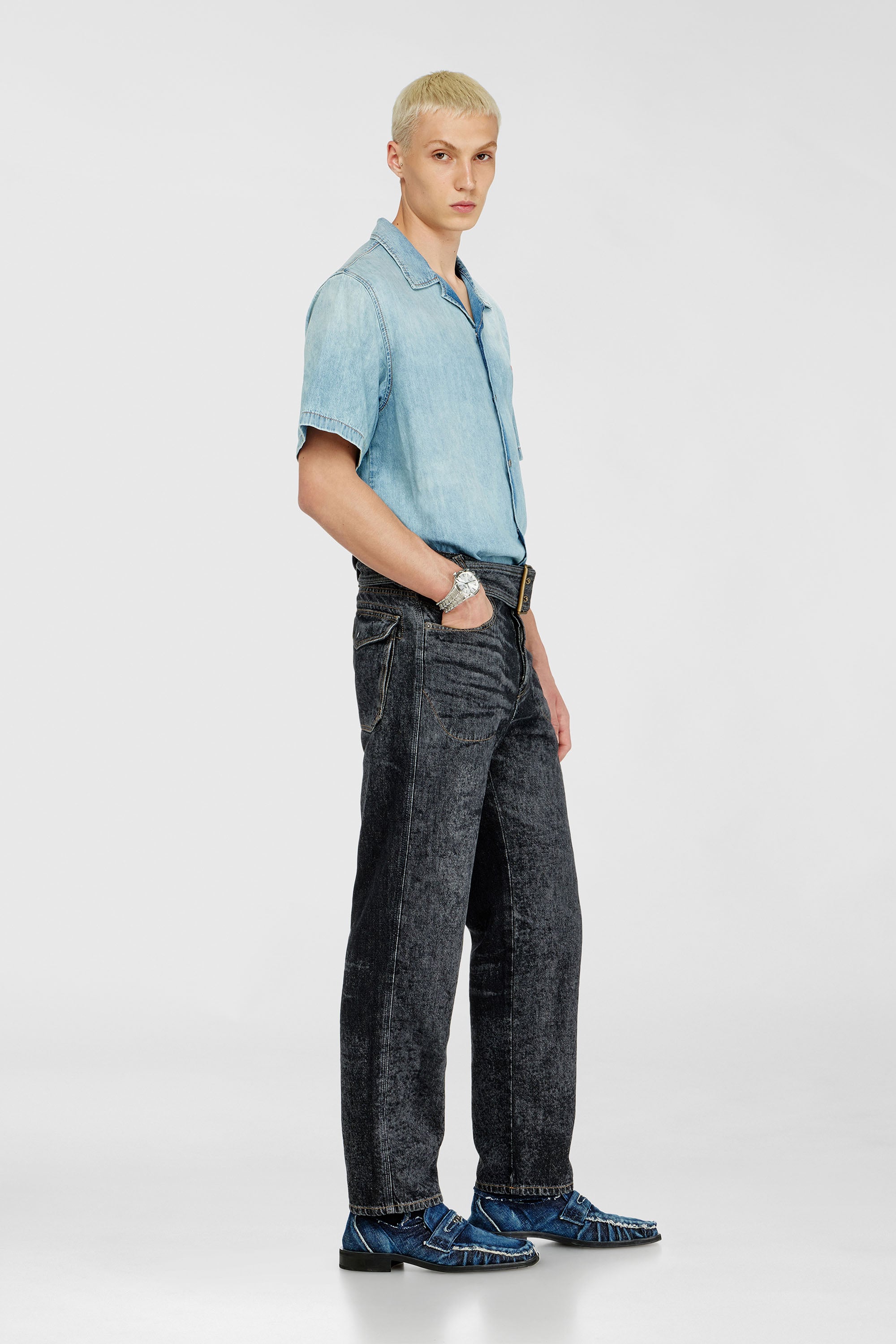Diesel - Male's Relaxed Jeans D-Marcus 09Q24, Black/Dark Grey - 1