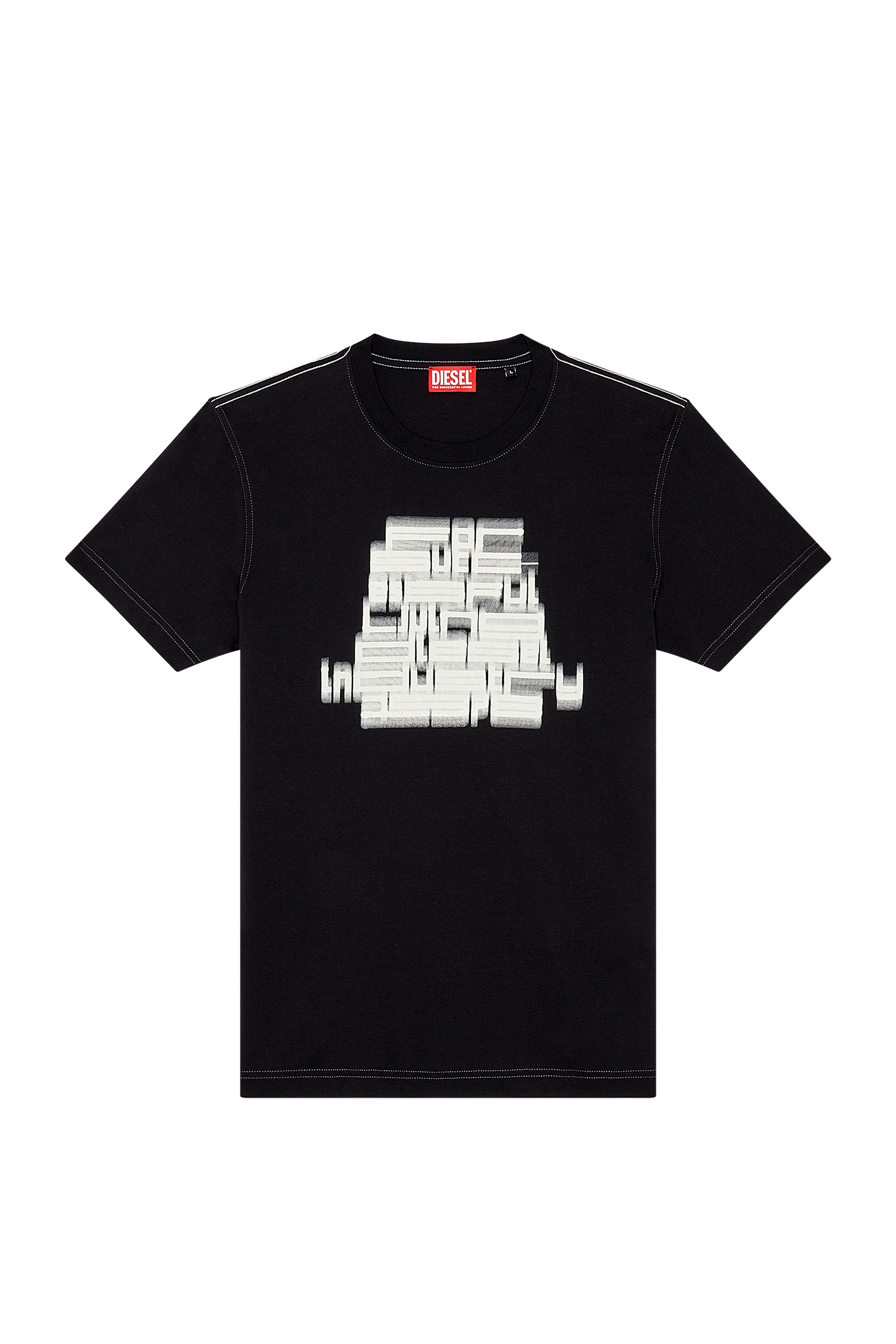 Men's T-shirt with blurry For Successful Living print | Black