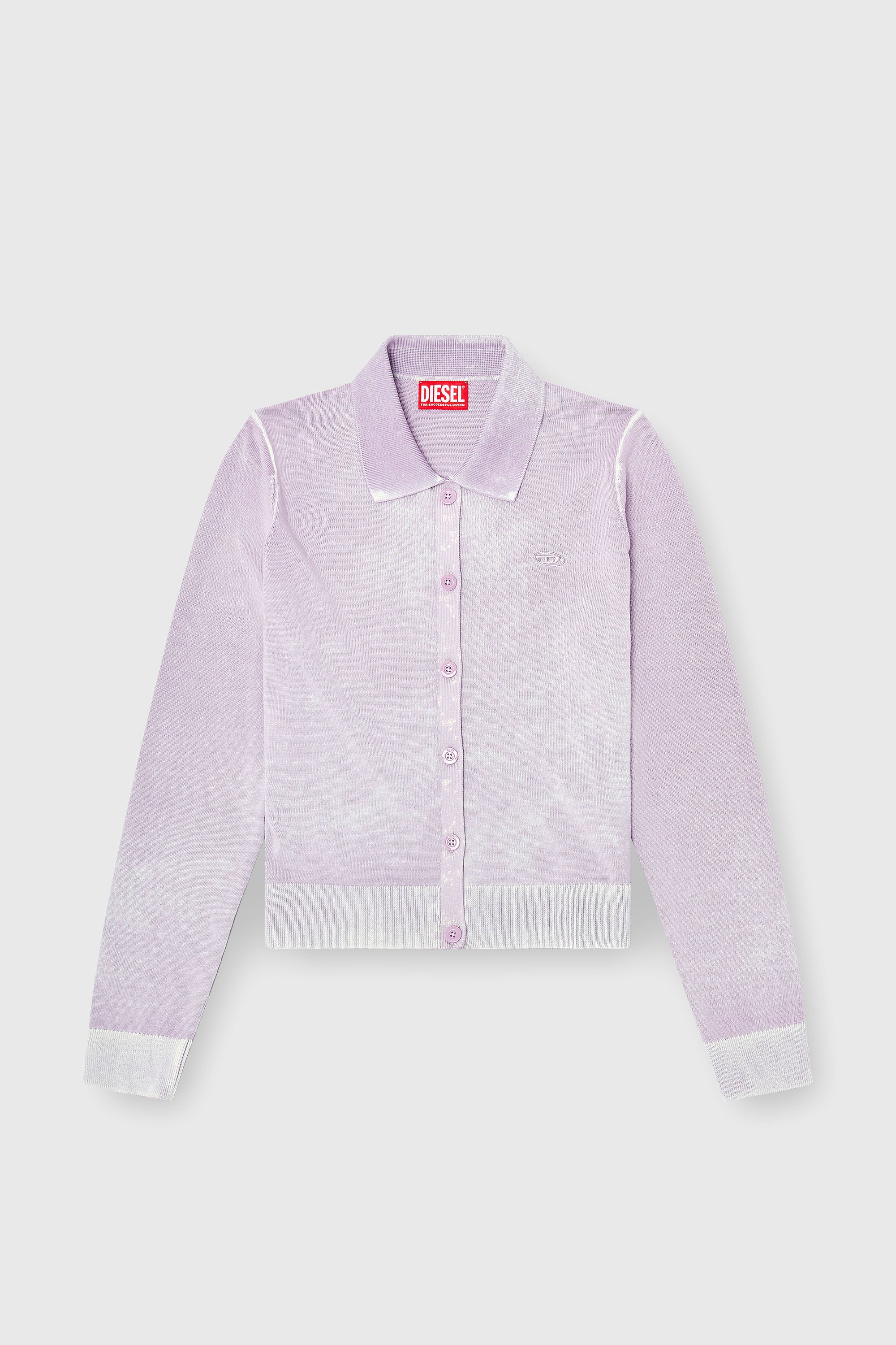 Diesel - M-LOREN, Woman's Cardigan with faded reverse print in Lilac - 2