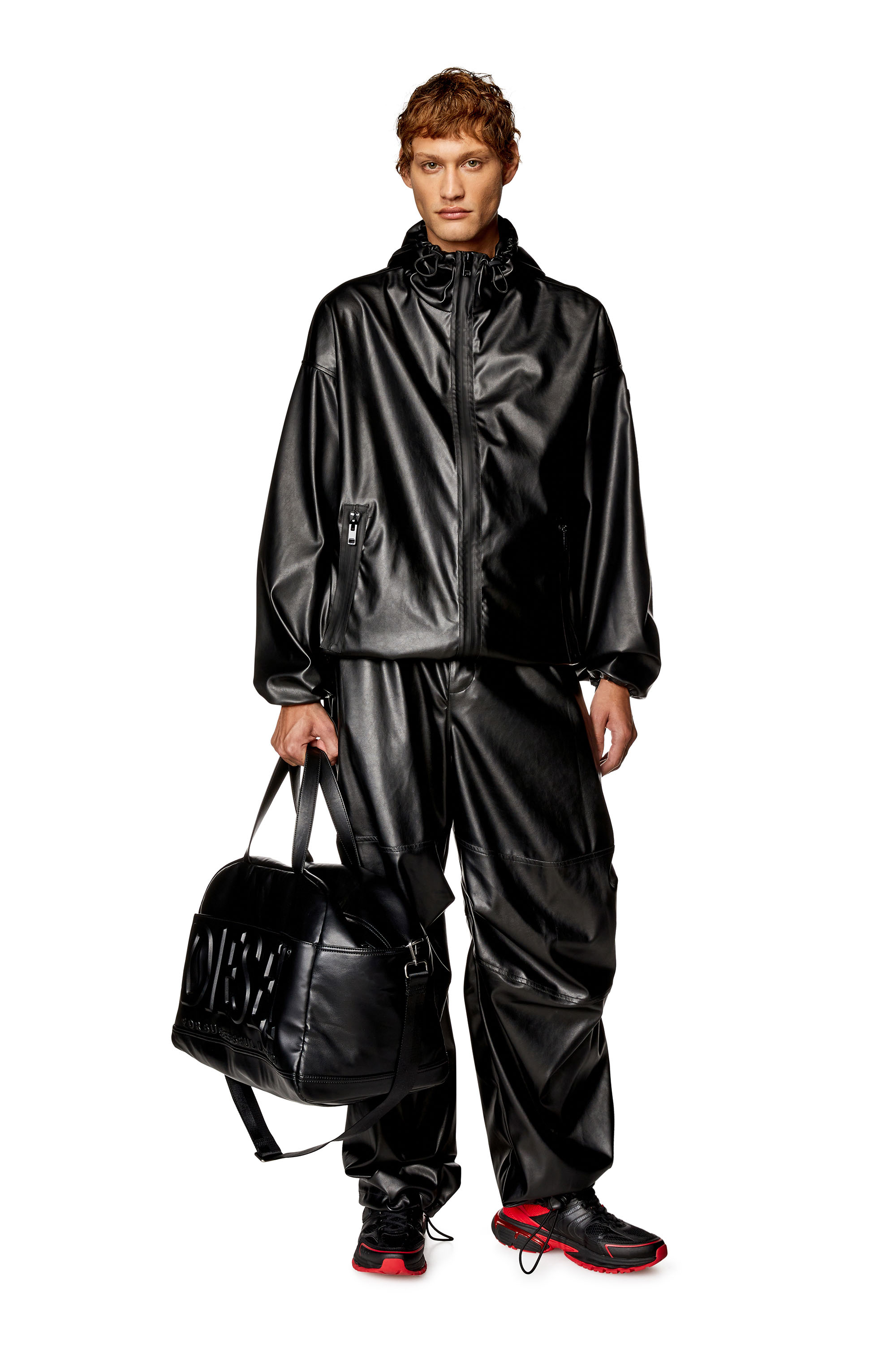 Men's Windbreaker in coated fabric | Black | Diesel